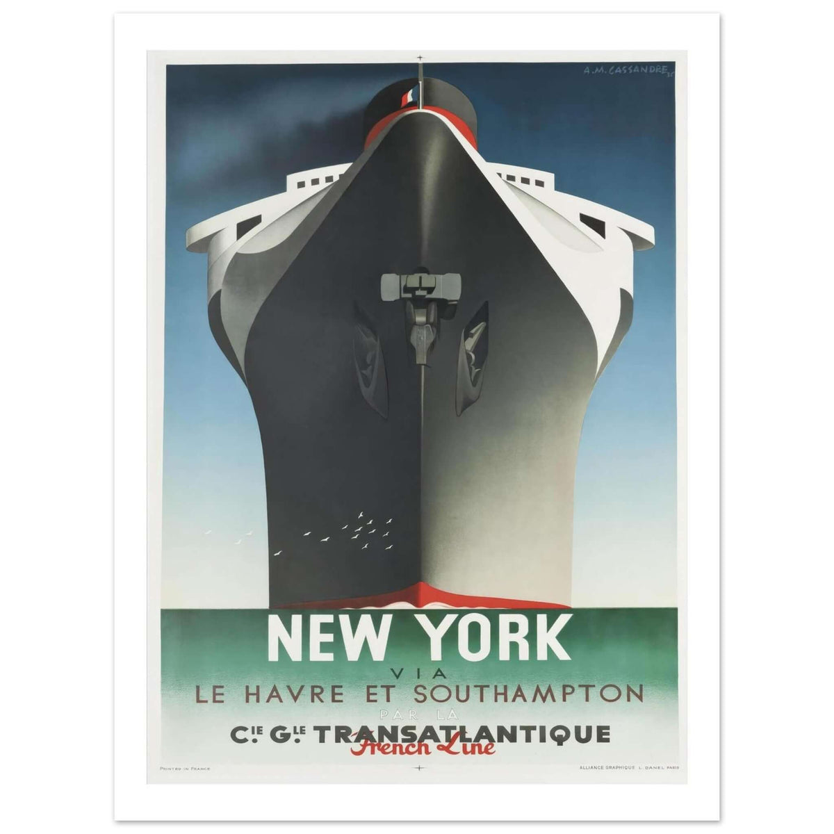 A. M. Cassandre Art Deco French Line Poster - Transit Art