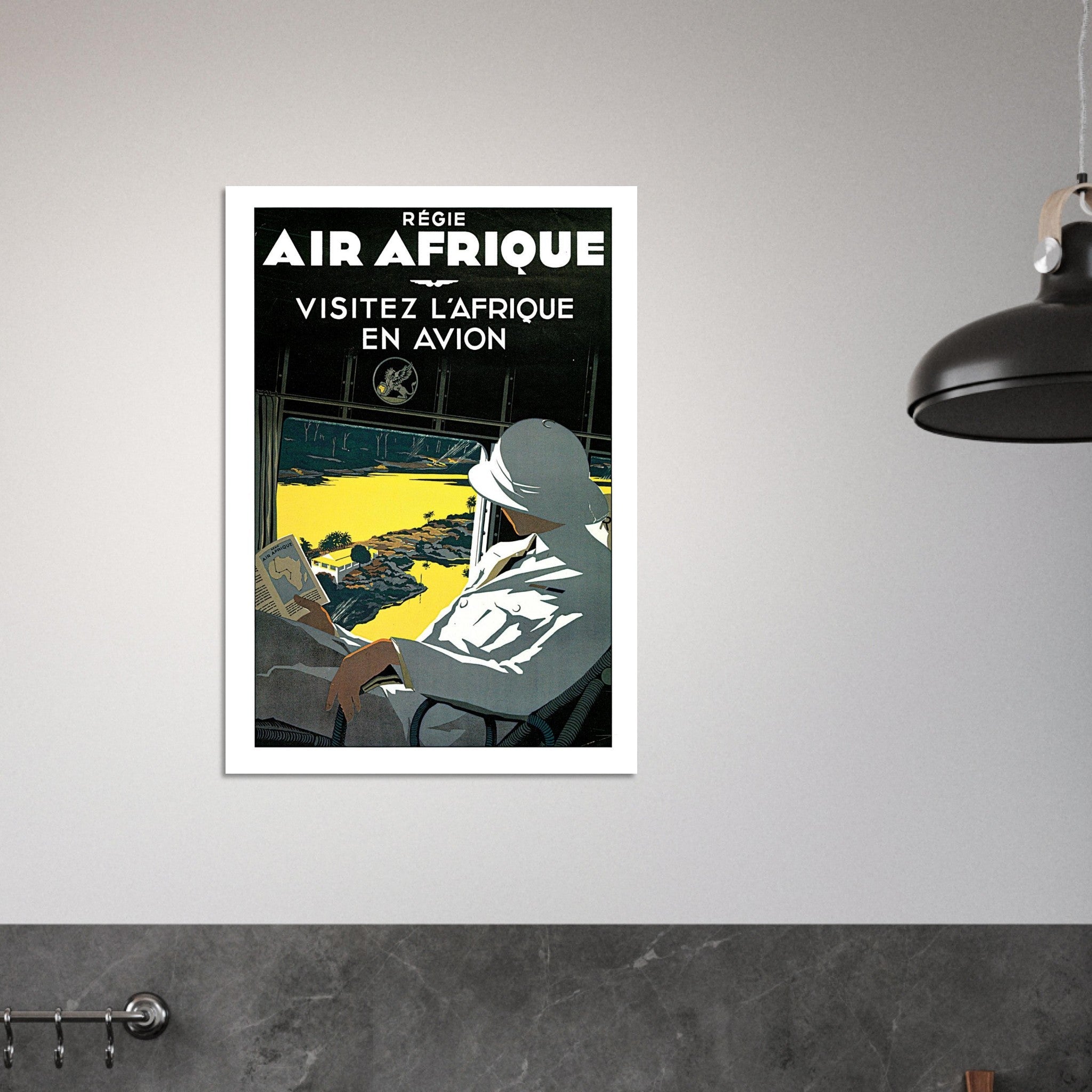 Air Afrique "Visitez l'Afrique en Avion" Vintage Poster - Transit Art
