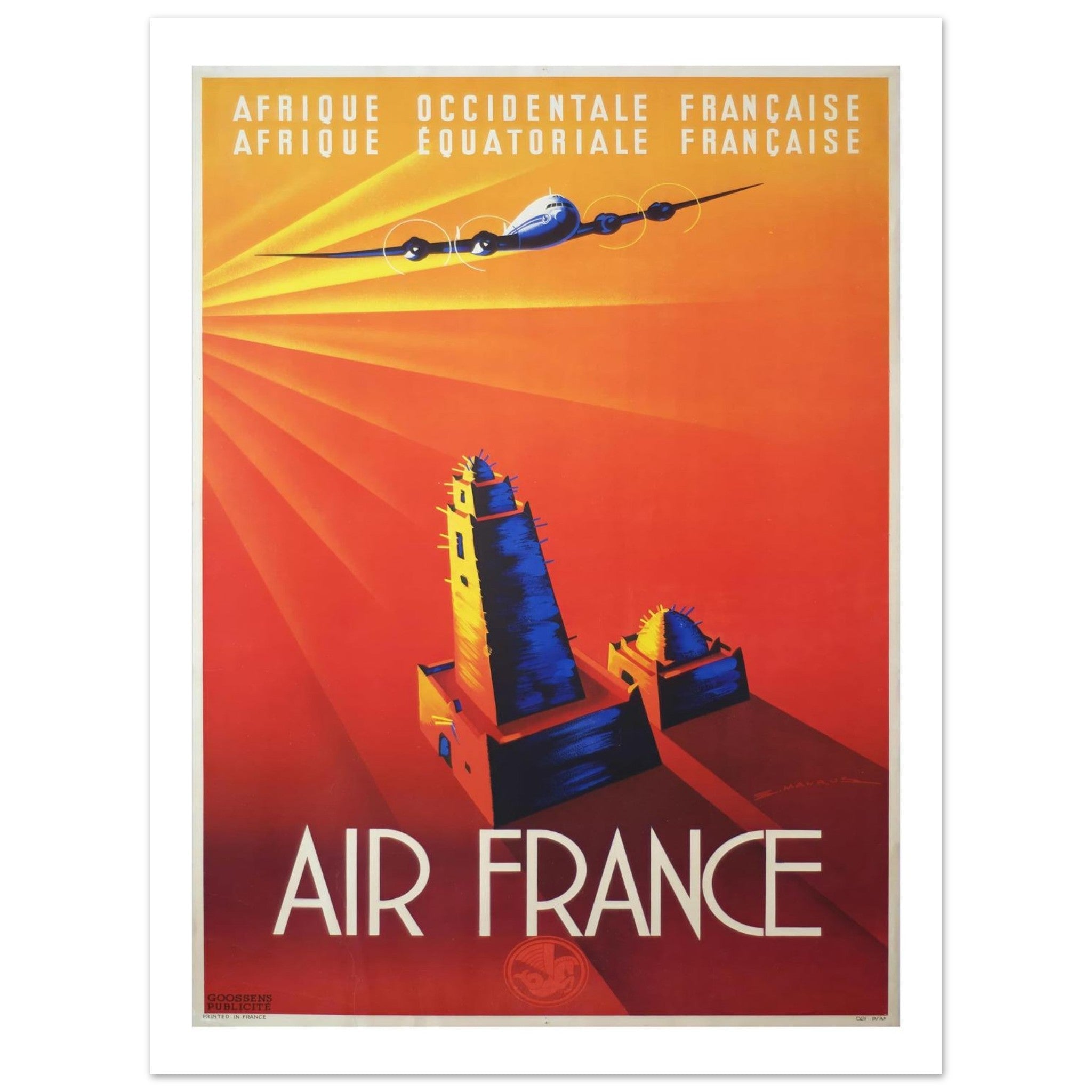 Air France "Afrique Occidentale Française" Vintage Poster - Transit Art