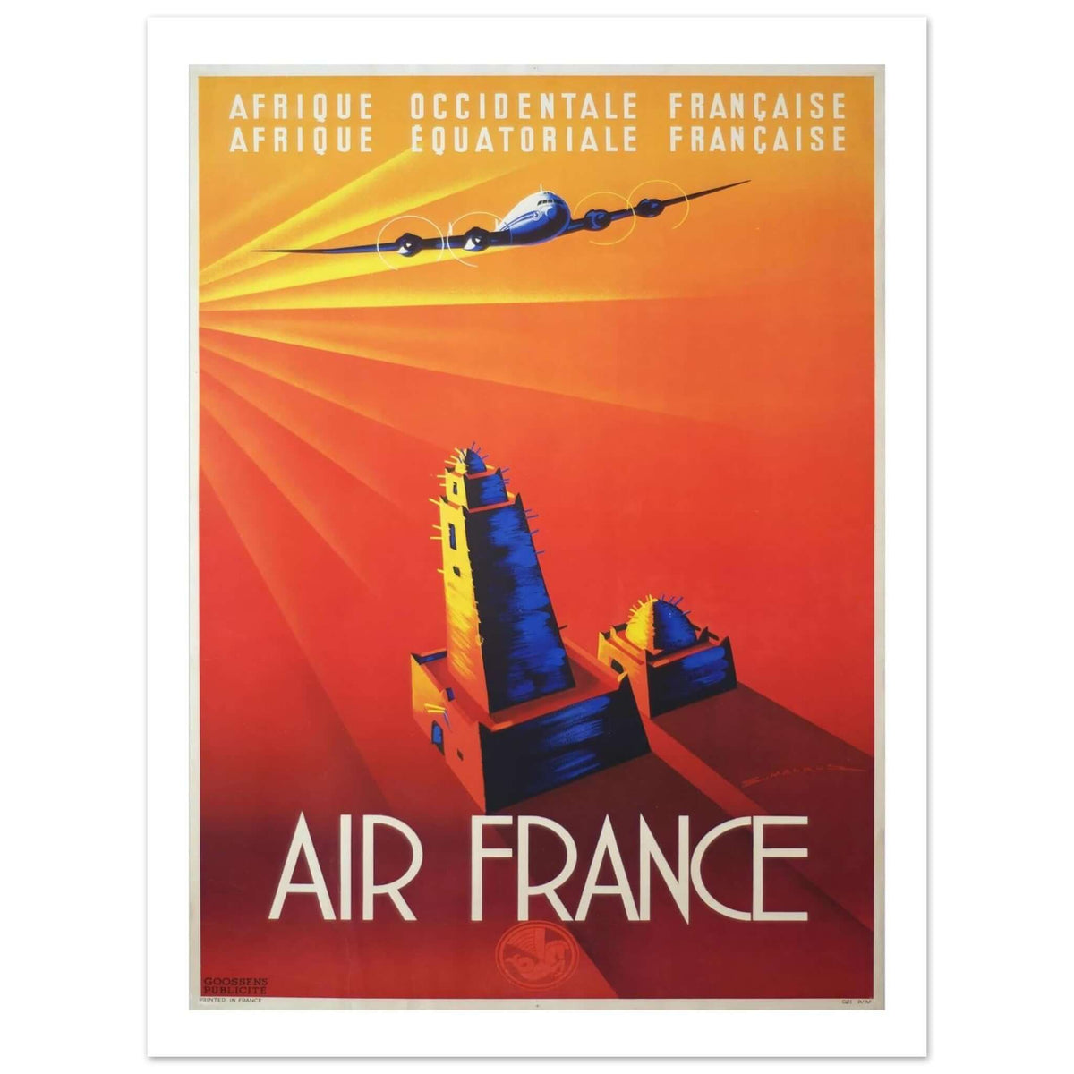 Air France "Afrique Occidentale Française" Vintage Poster - Transit Art