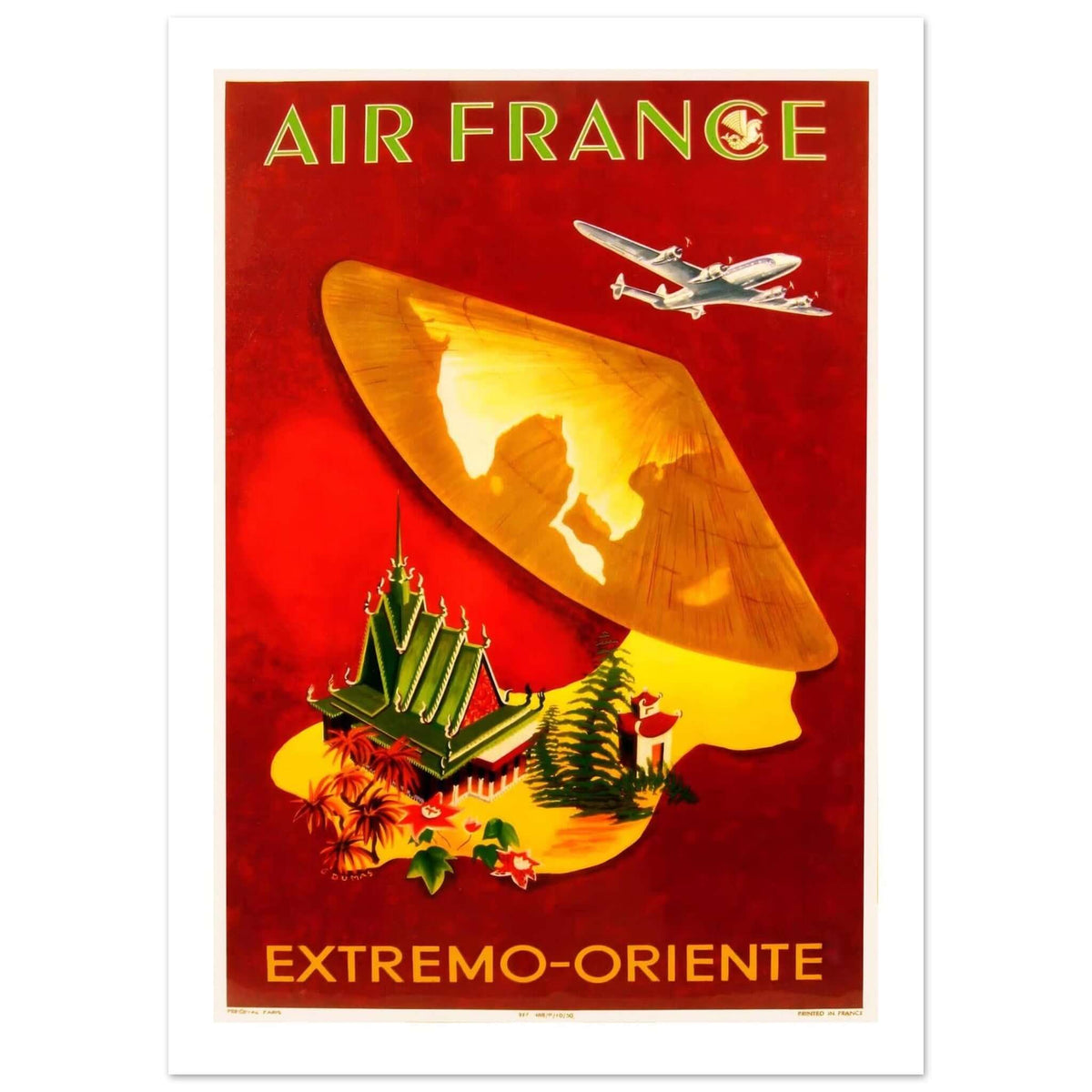Air France Extremo - Oriente Vintage Exotic Travel Poster - Transit Art