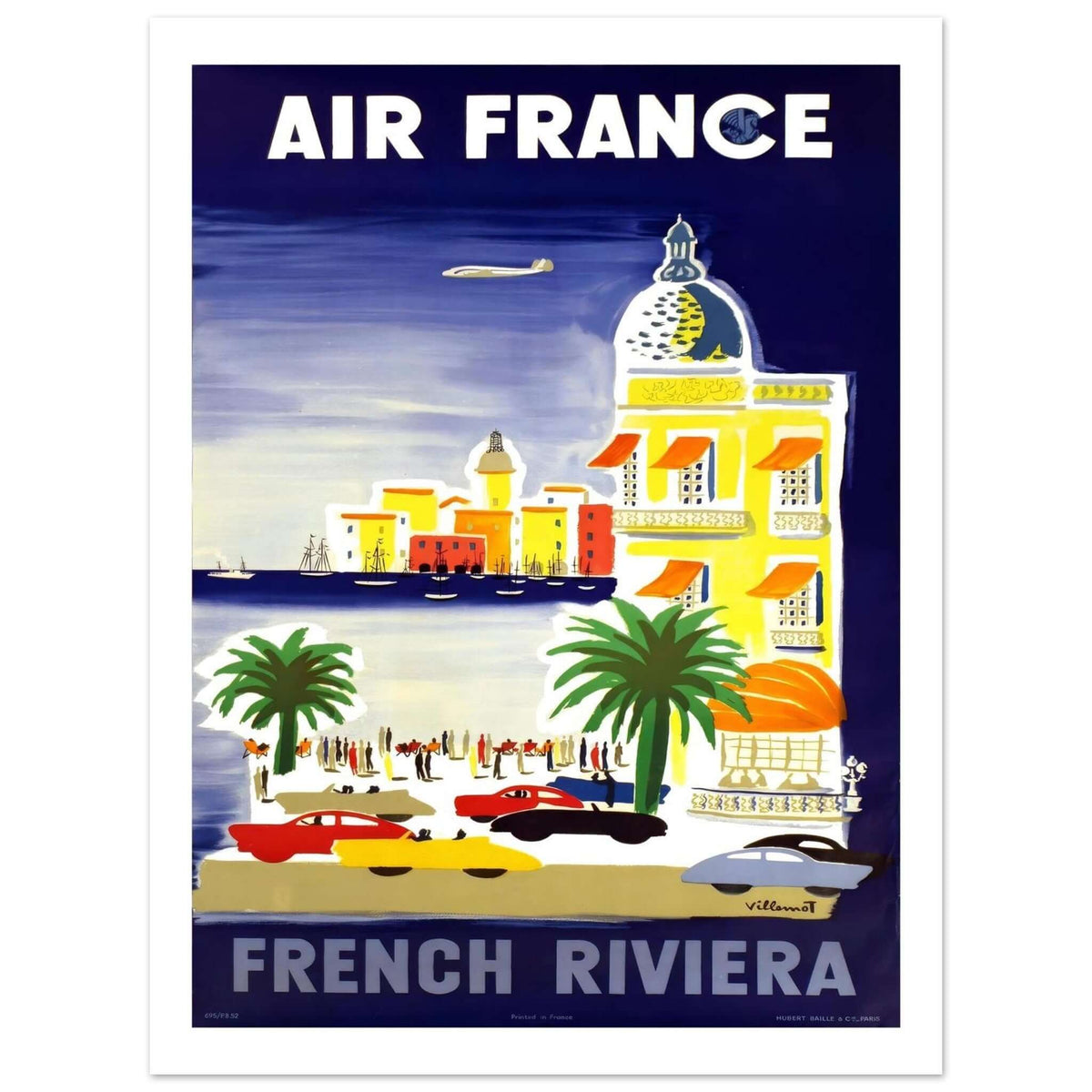Air France French Riviera Bernard Villemot Scenic Poster - Transit Art