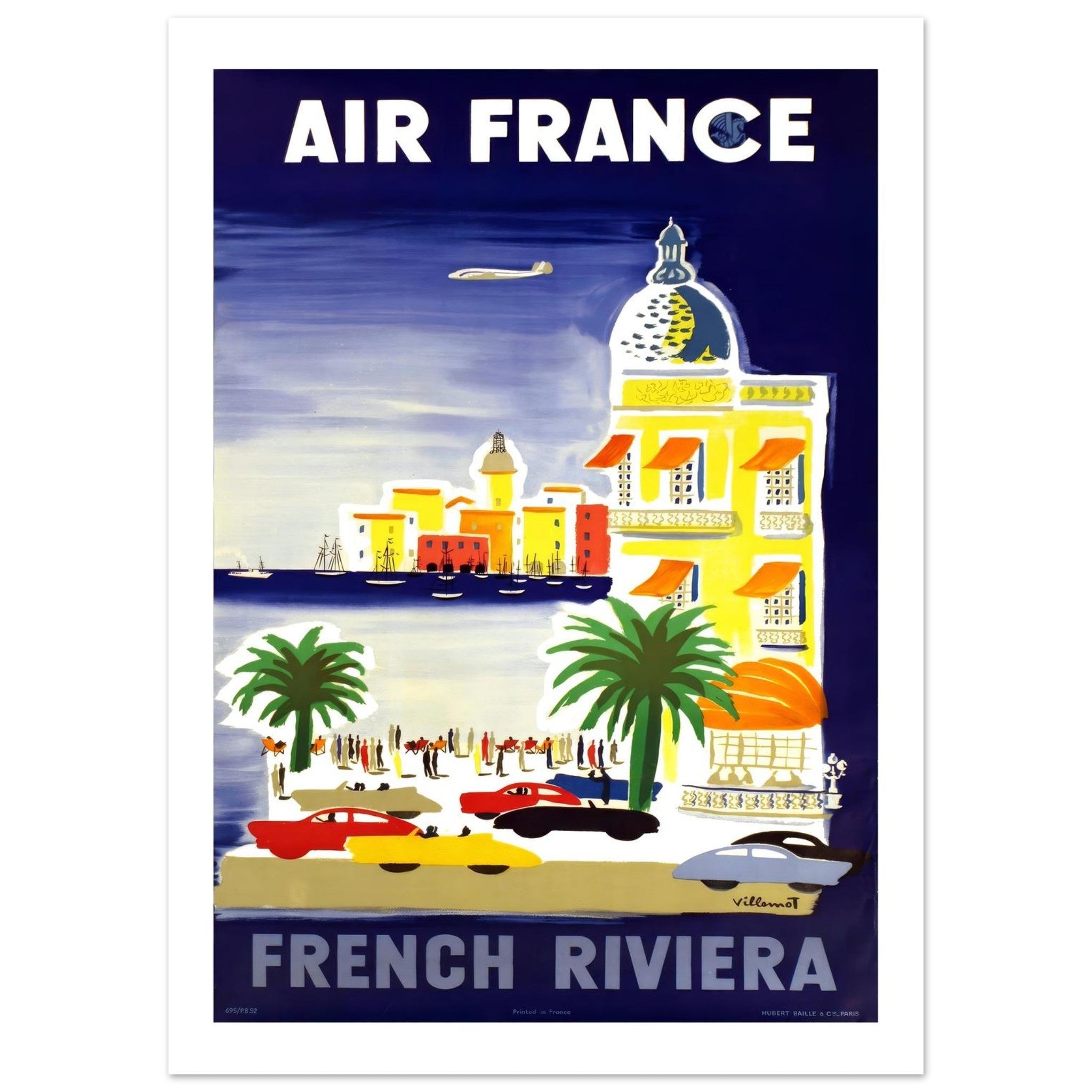 Air France French Riviera Bernard Villemot Scenic Poster - Transit Art