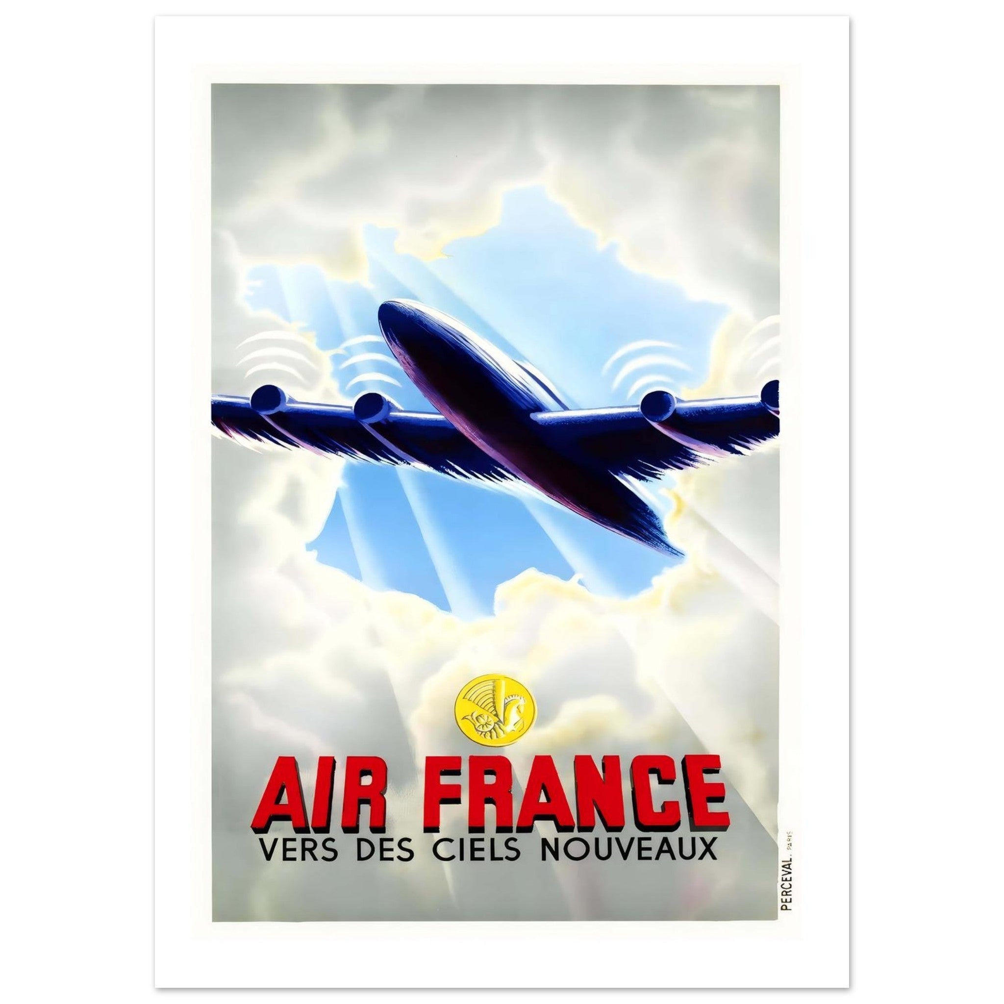 Air France Poster Toward New Skies With Clouds - Transit Art