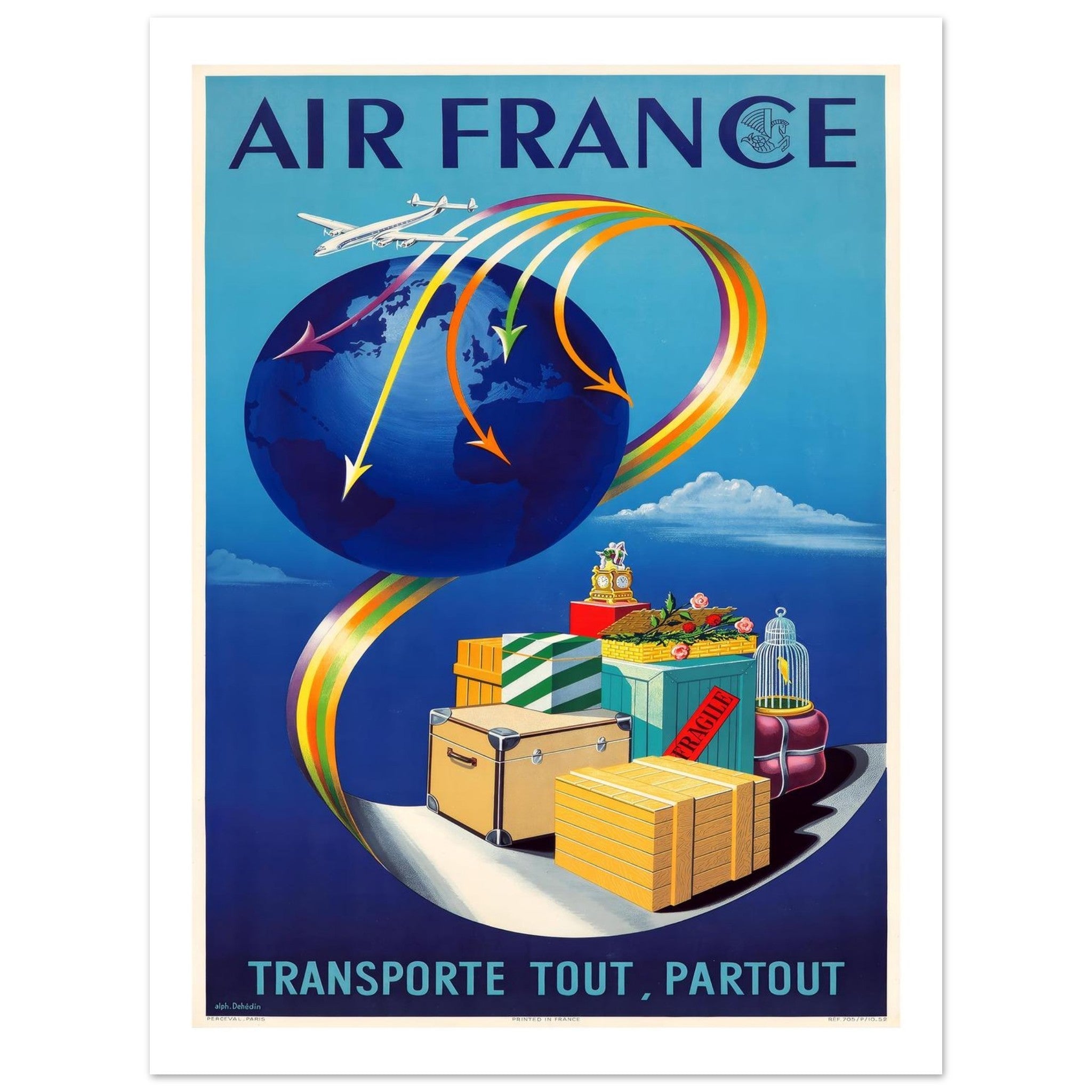 Air France Transporte Tout Partout Global Cargo Poster - Transit Art