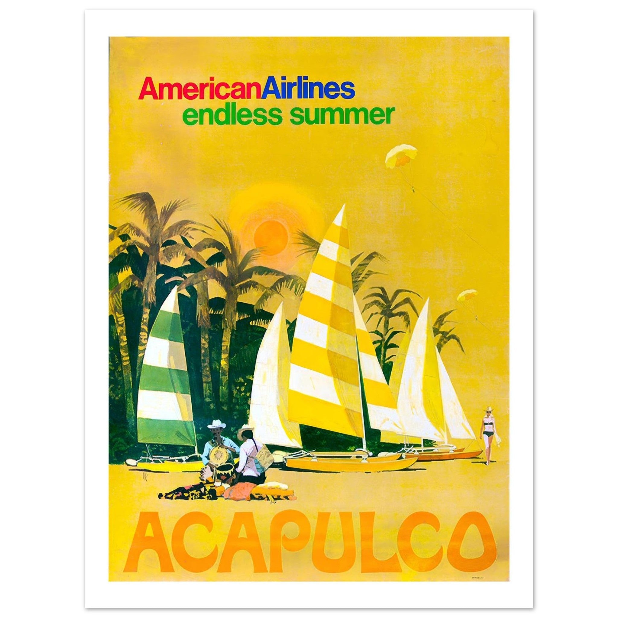 American Airlines Acapulco Endless Summer Travel Poster - Transit Art
