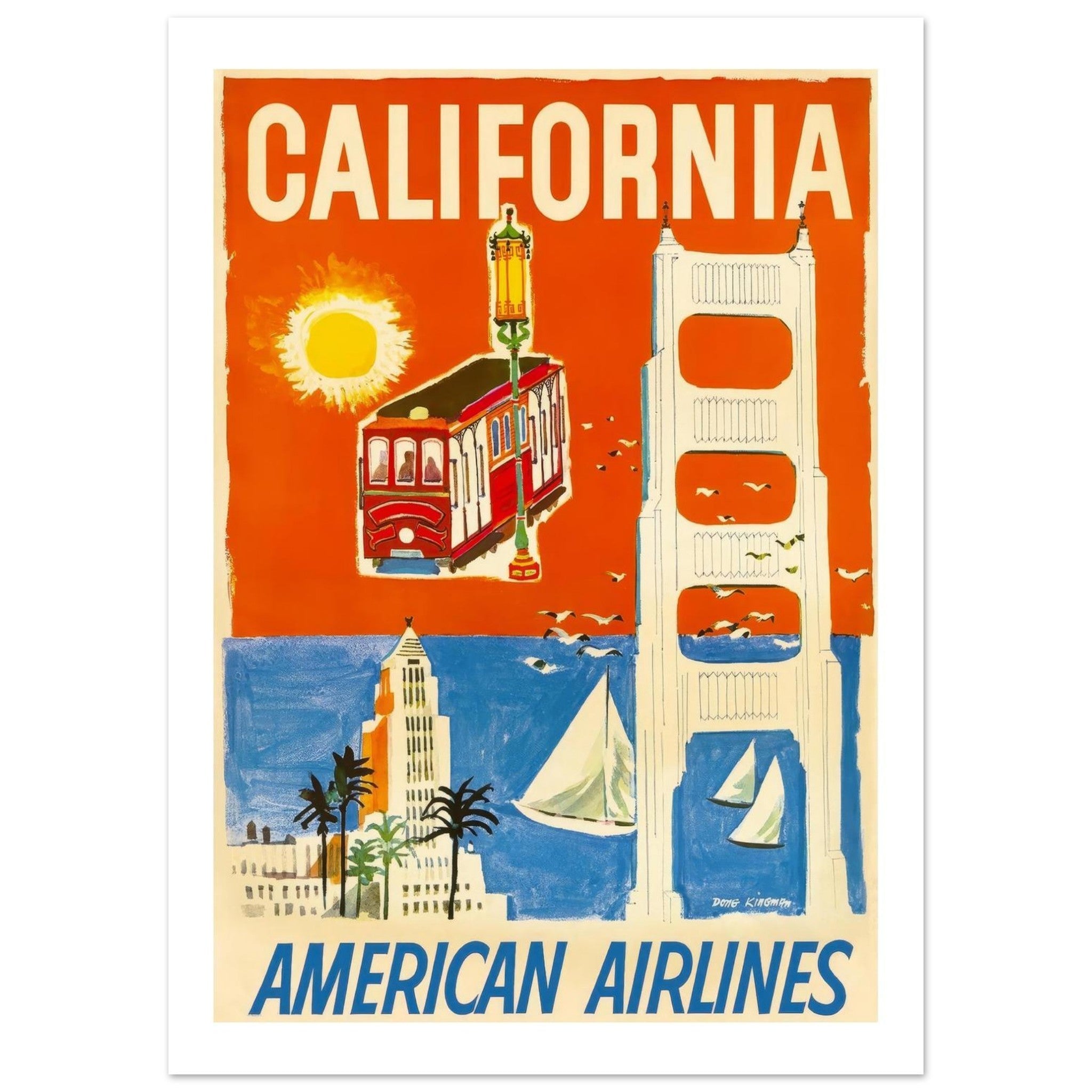 American Airlines California Poster - Transit Art
