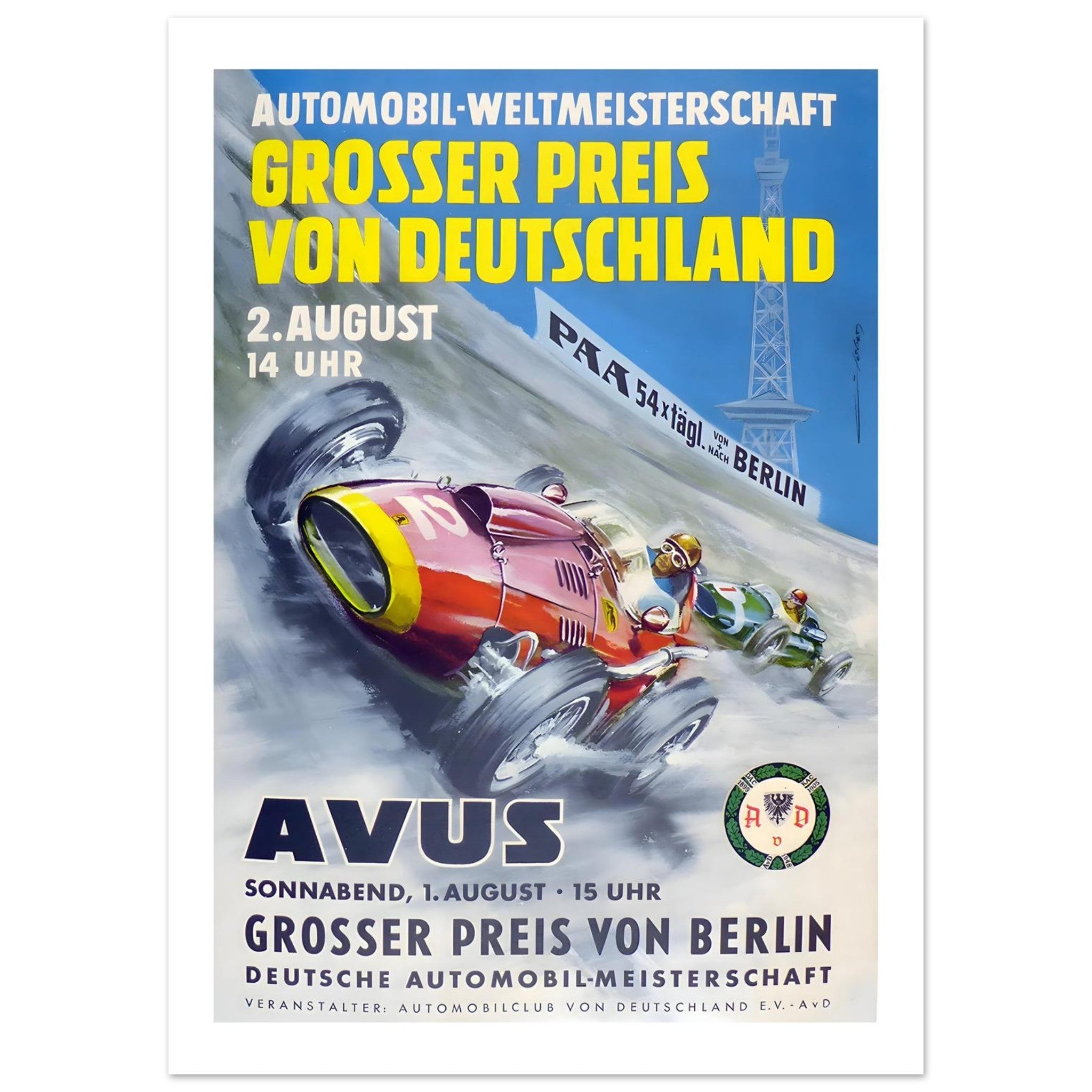 AVUS Grosser Preis von Deutschland Grand Prix Poster - Transit Art