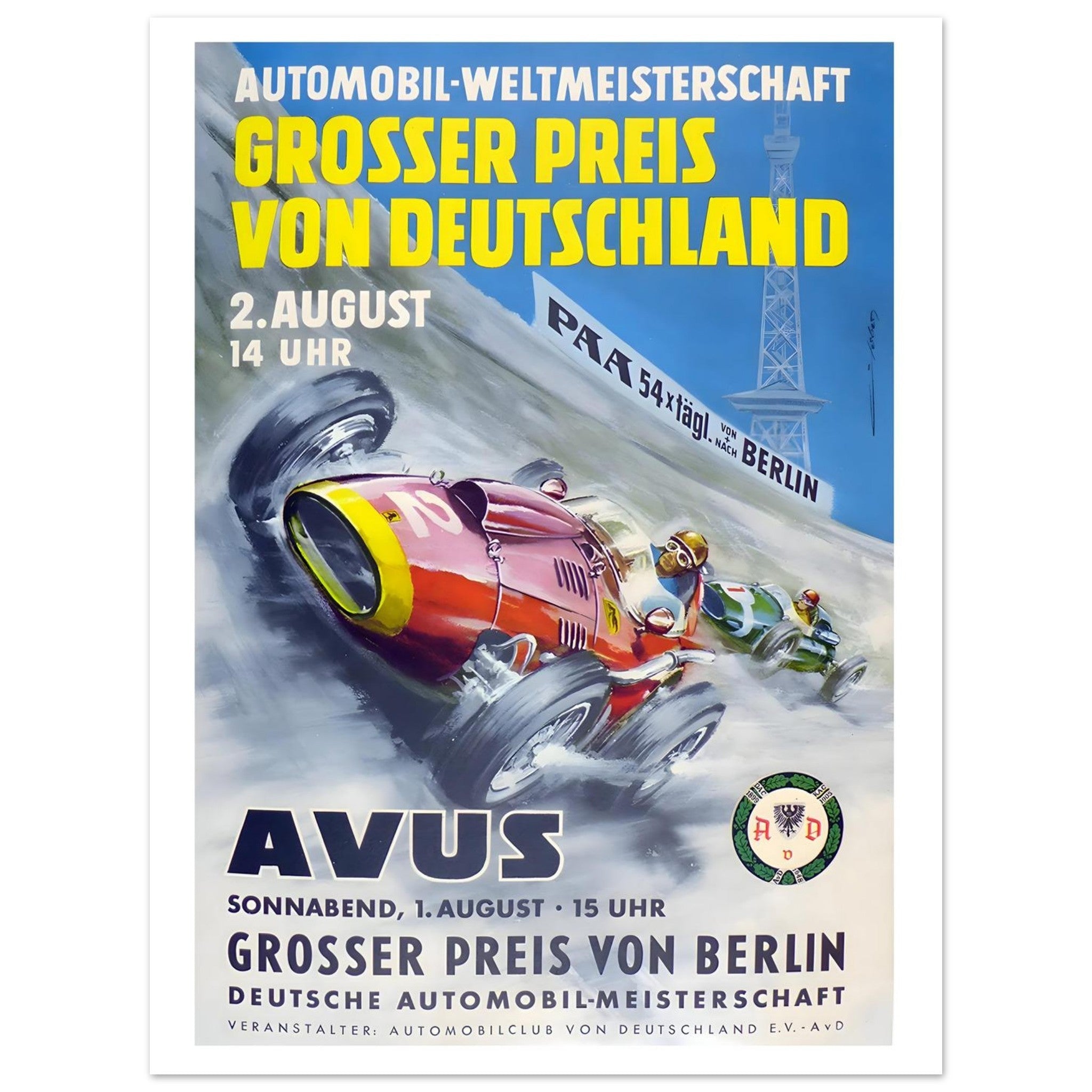 AVUS Grosser Preis von Deutschland Grand Prix Poster - Transit Art