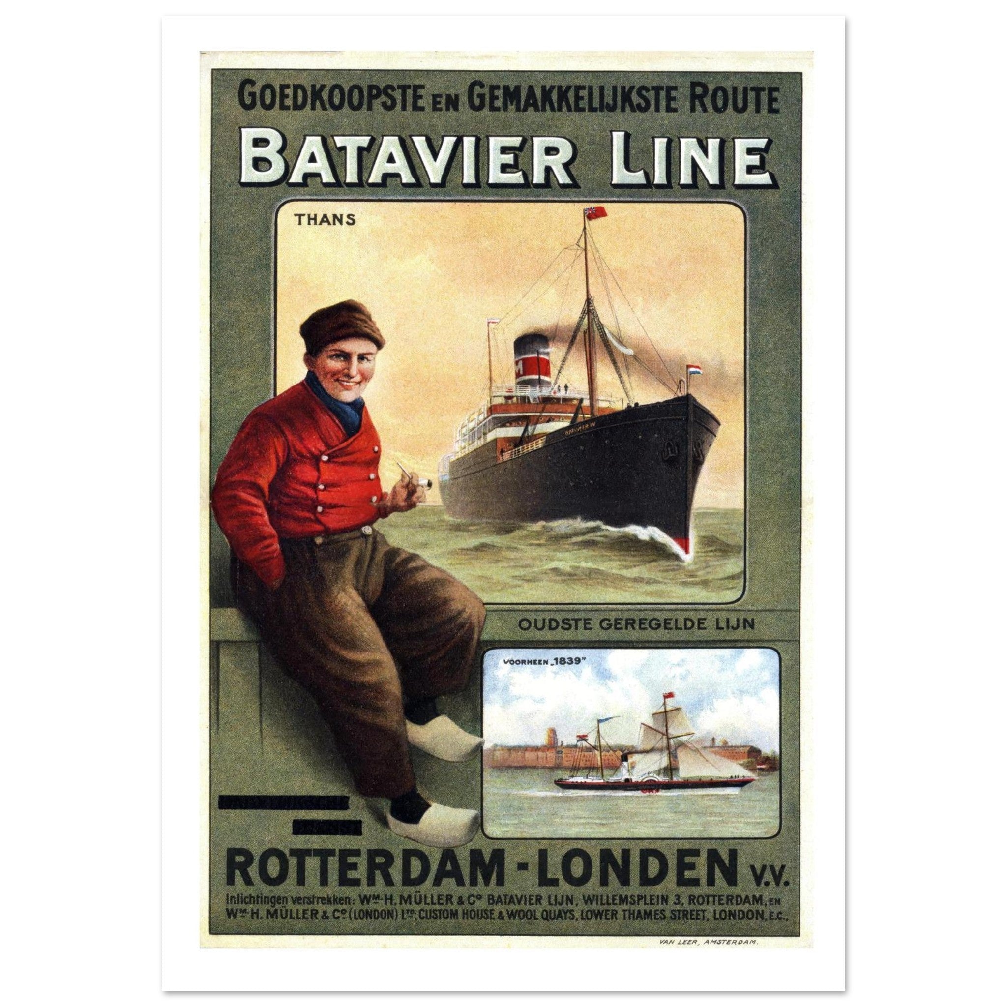 Batavier Line Poster - Transit Art