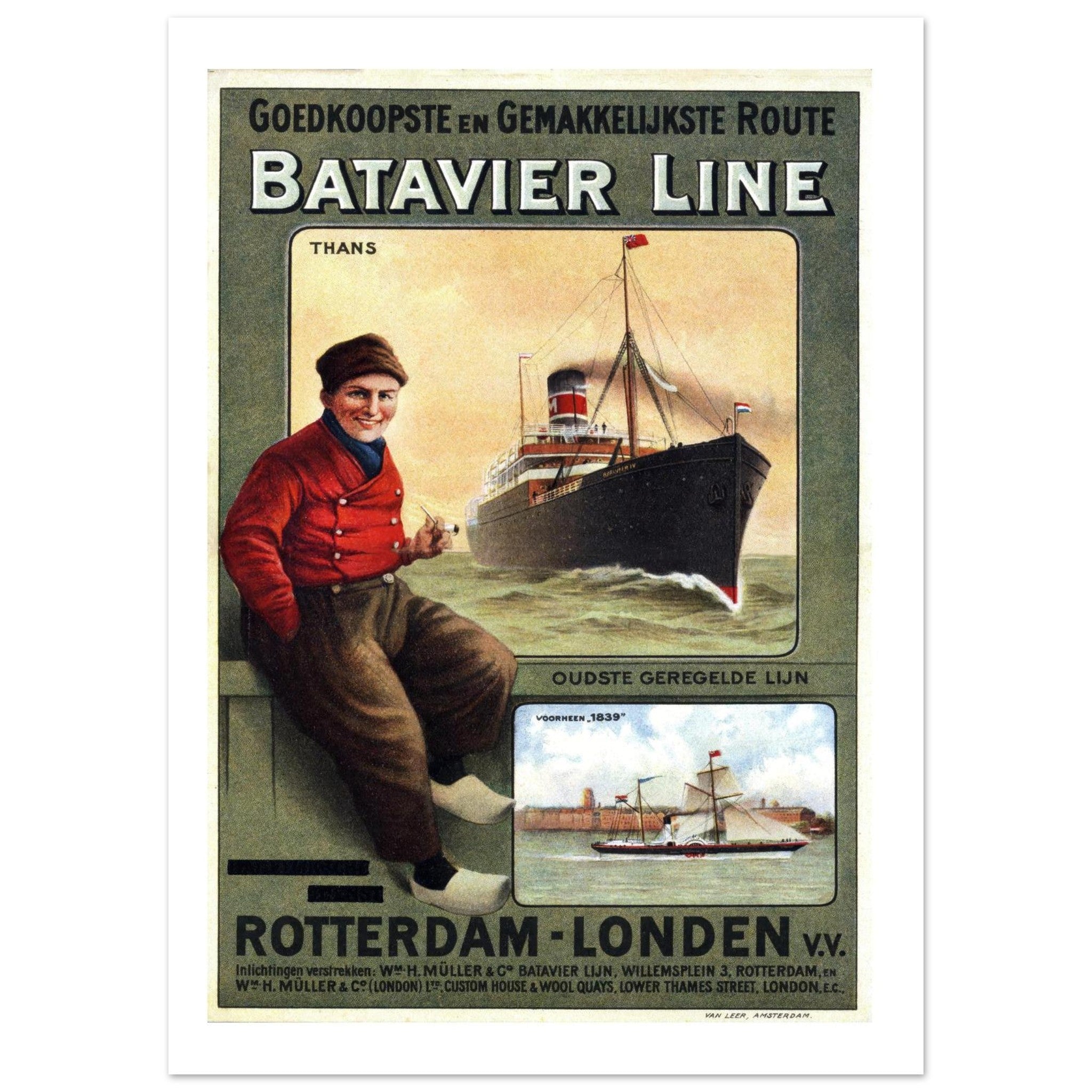 Batavier Line Poster - Transit Art