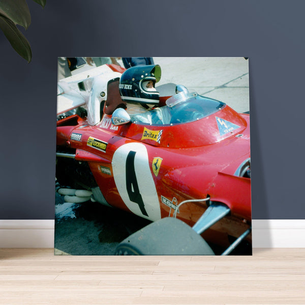 Canvas print of Jacky Ickx preparing before the Formula 1 race at Nürburgring