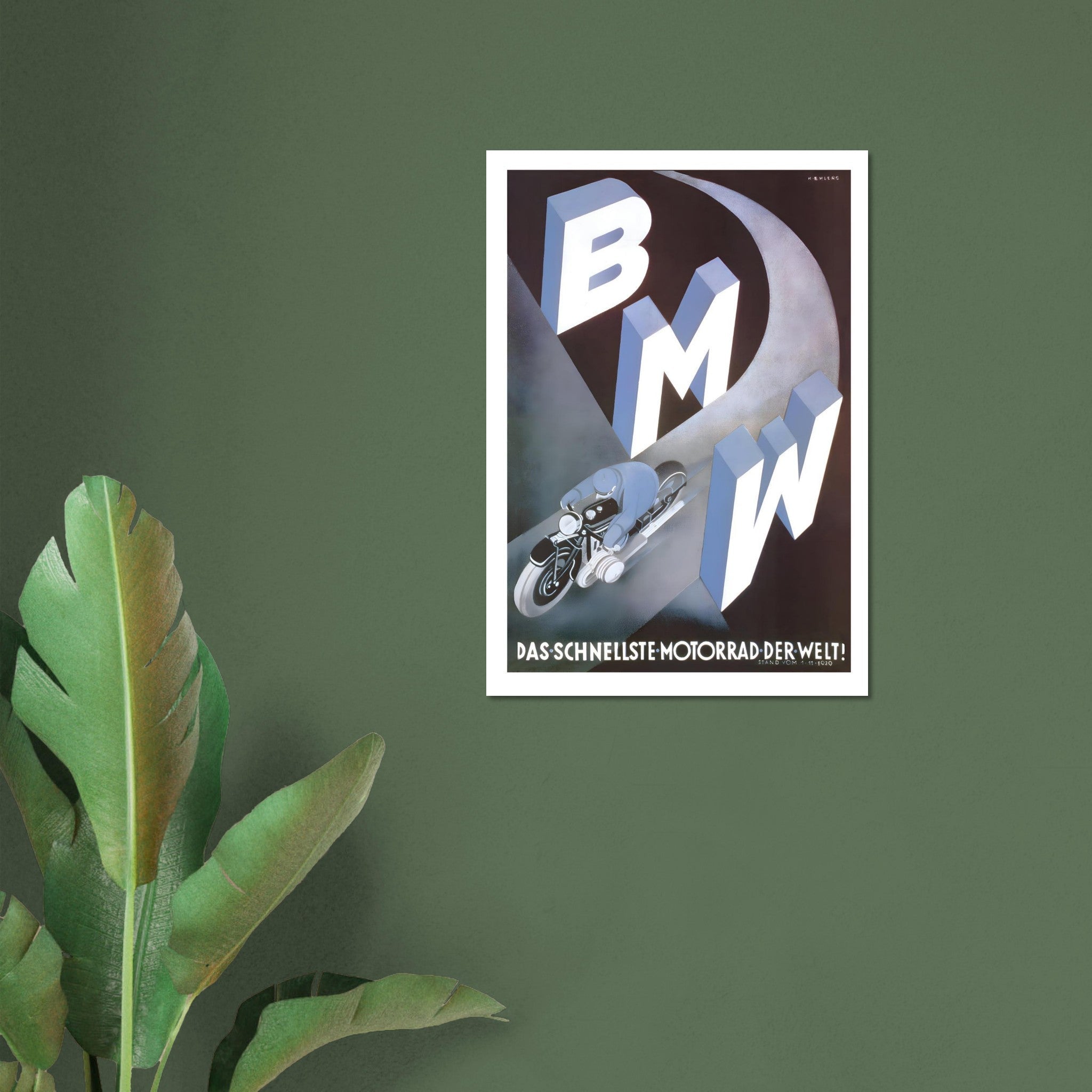 BMW Fastest Motorcycle Advertisement Poster - Transit Art
