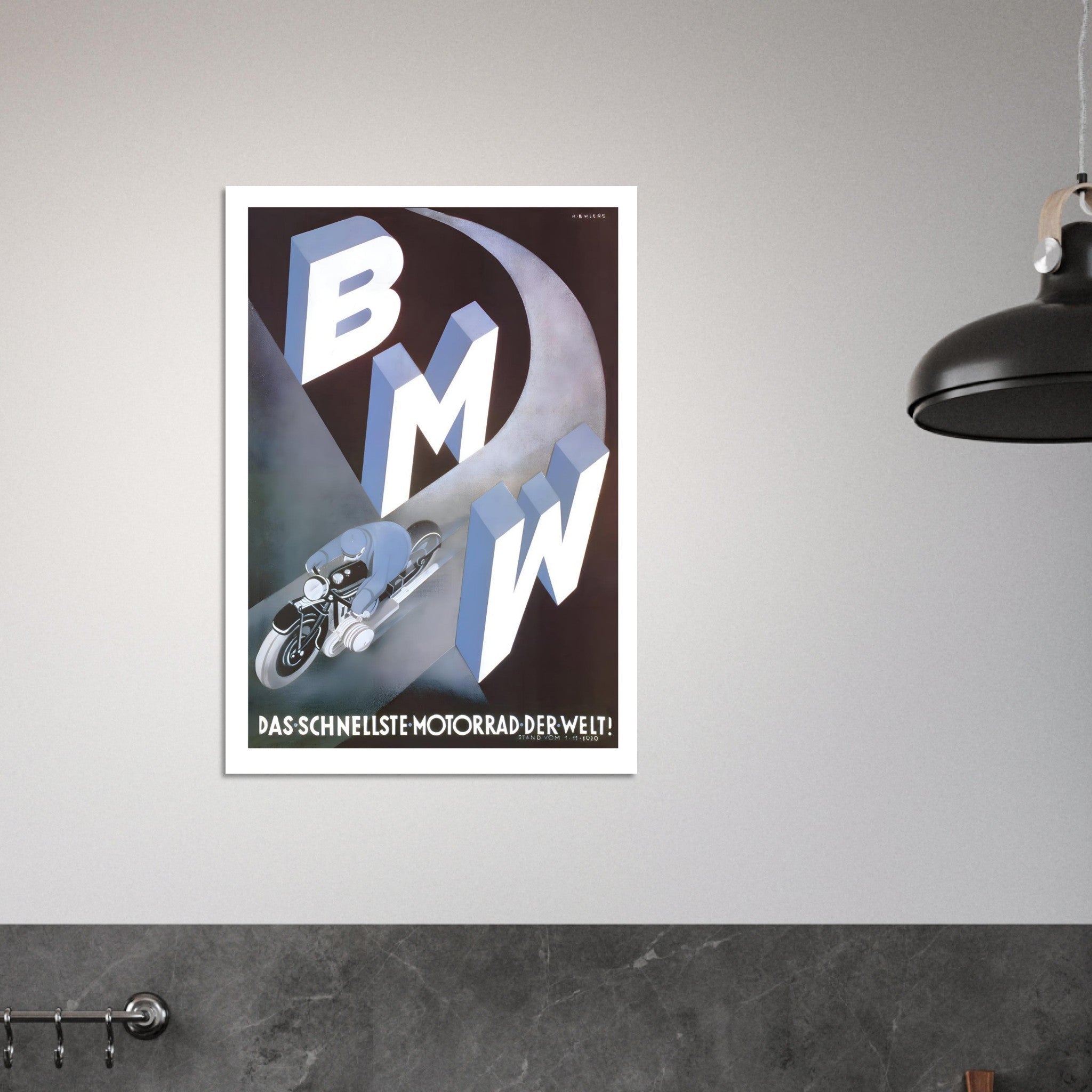 BMW Fastest Motorcycle Advertisement Poster - Transit Art