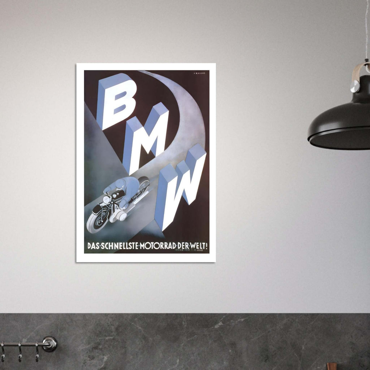 BMW Fastest Motorcycle Advertisement Poster - Transit Art