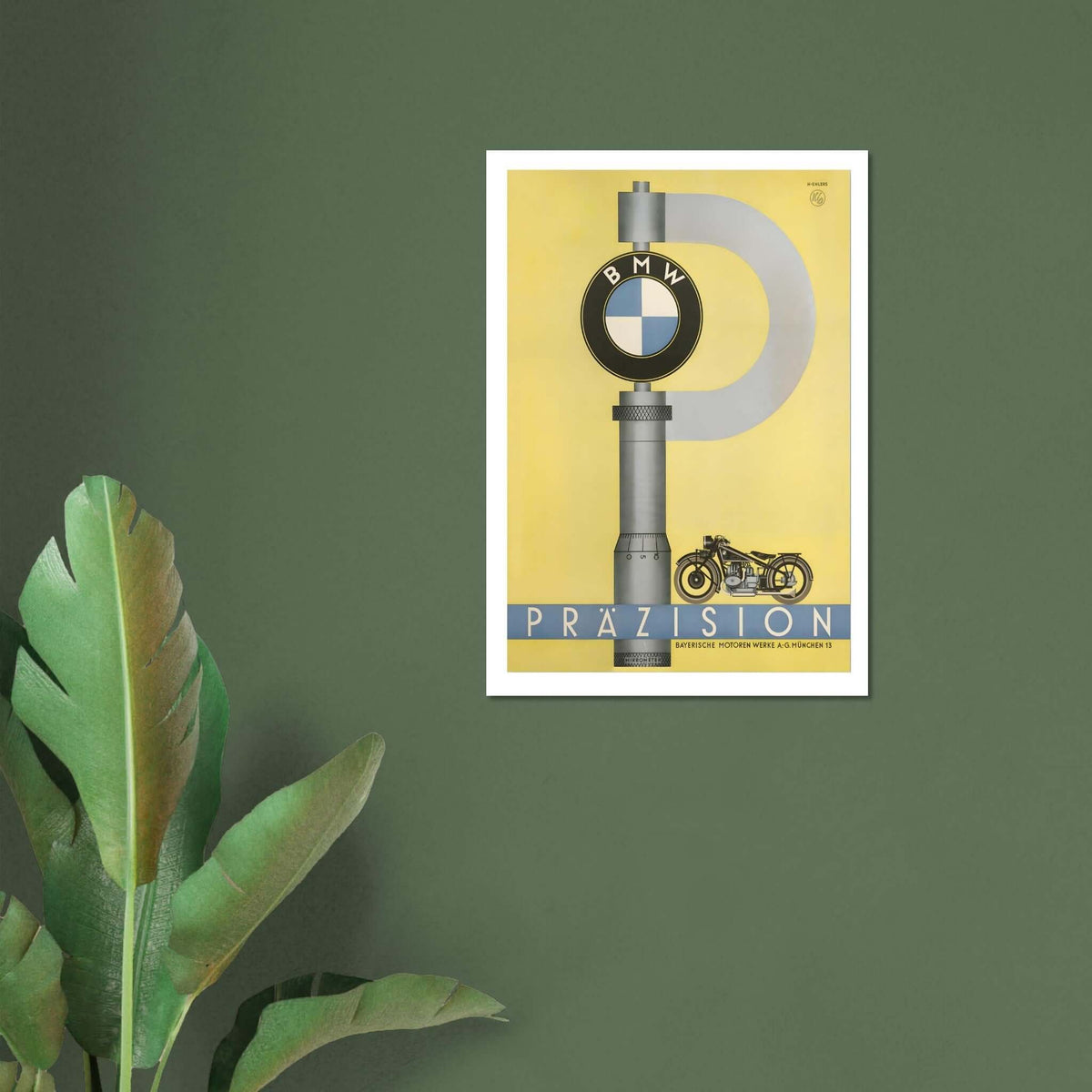 BMW Precision Motorcycle Advertisement Poster - Transit Art