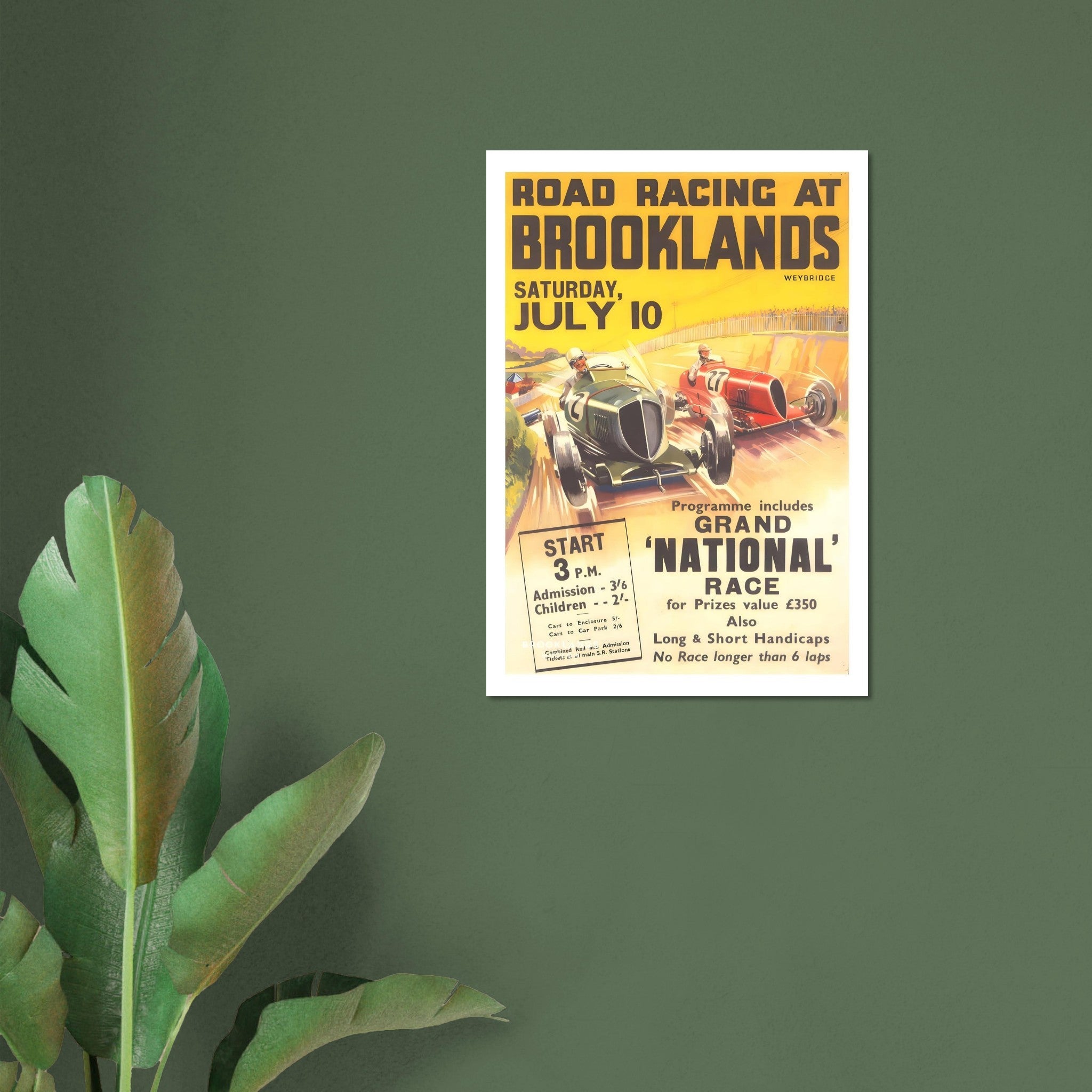 Brooklands Road Racing Grand National Vintage Poster - Transit Art