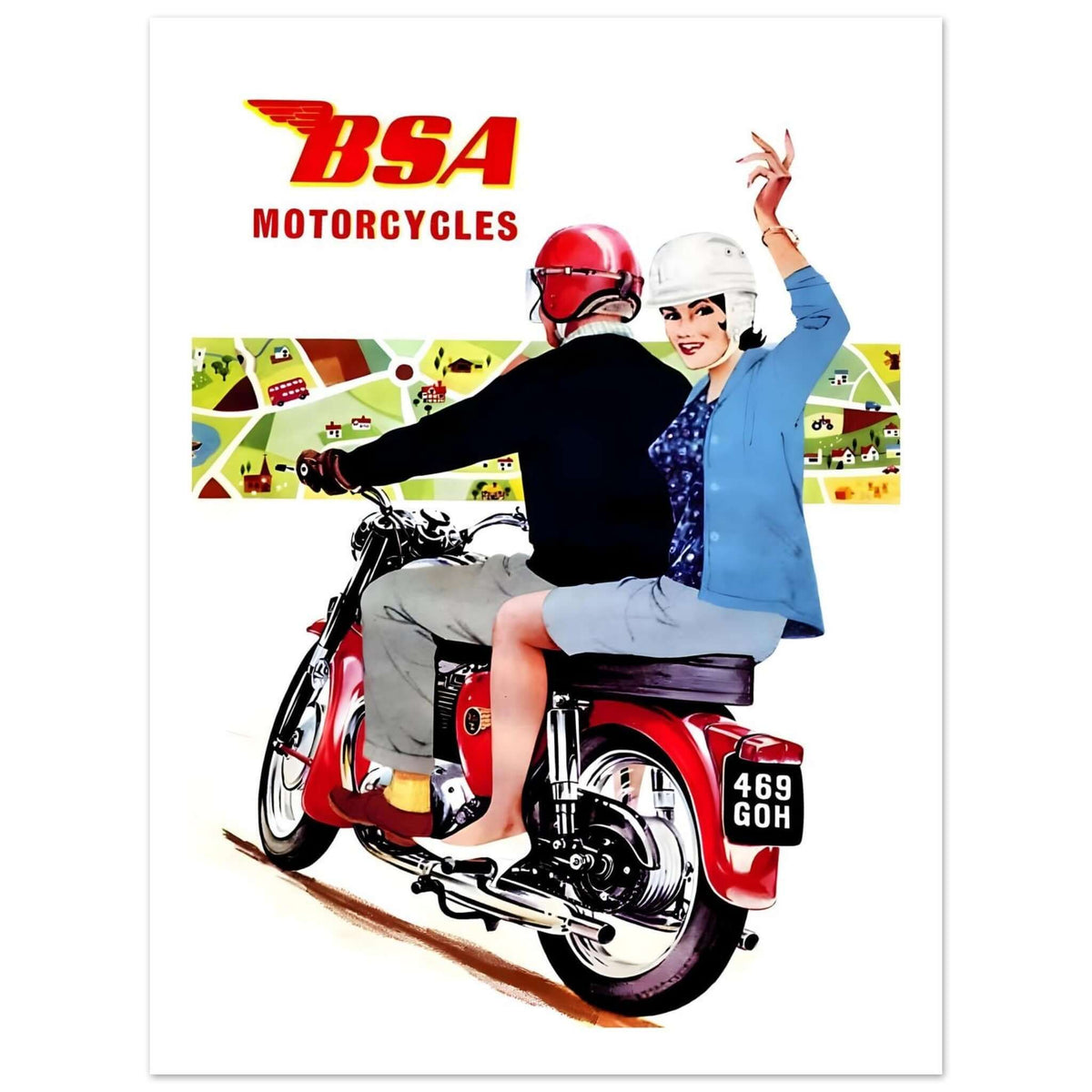 BSA Motorcycles Vintage Advertisement Poster - Transit Art