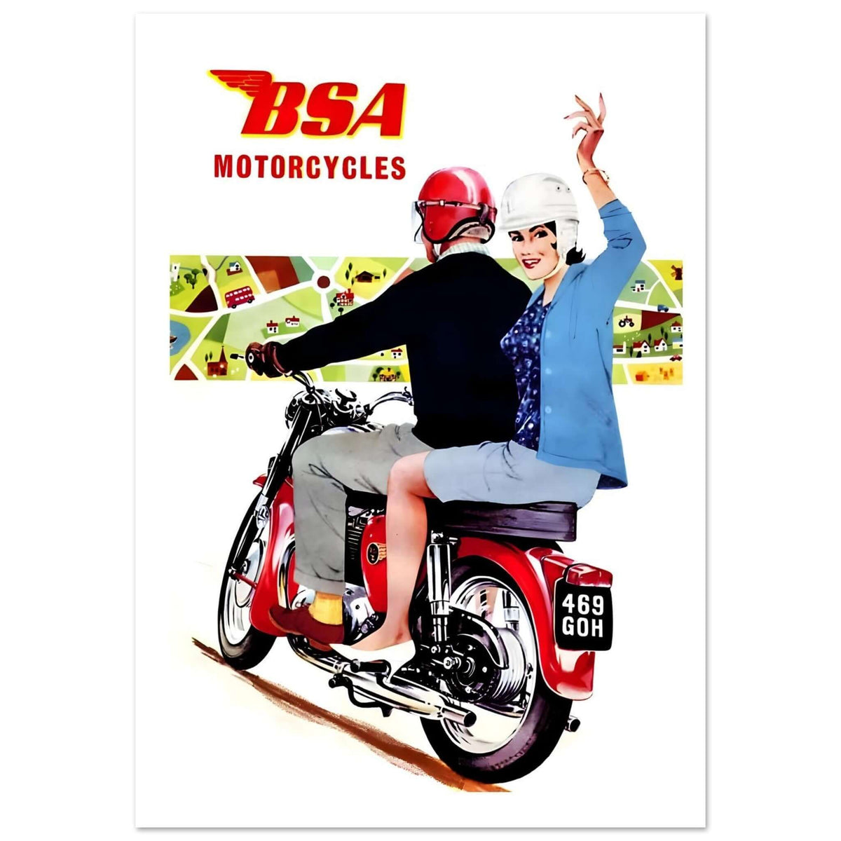 BSA Motorcycles Vintage Advertisement Poster - Transit Art
