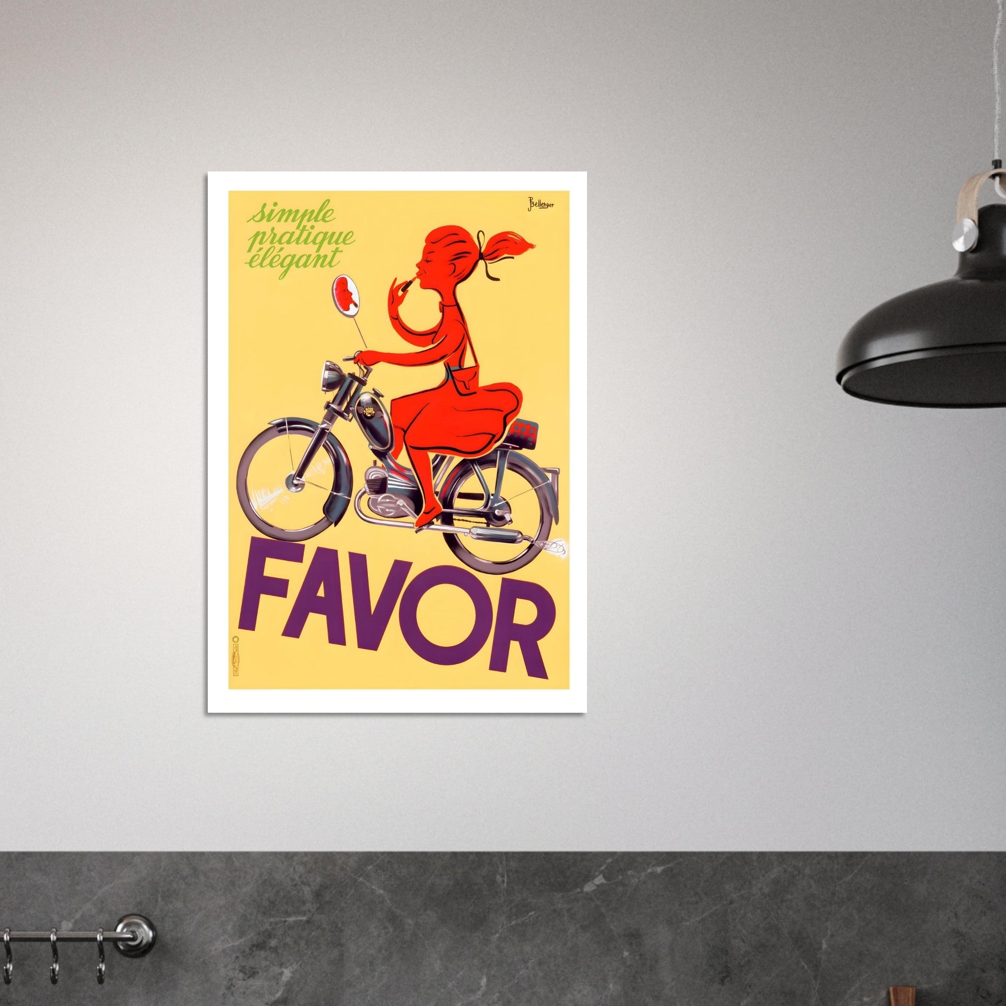 Chic Vintage Favor French Moped Poster - Transit Art