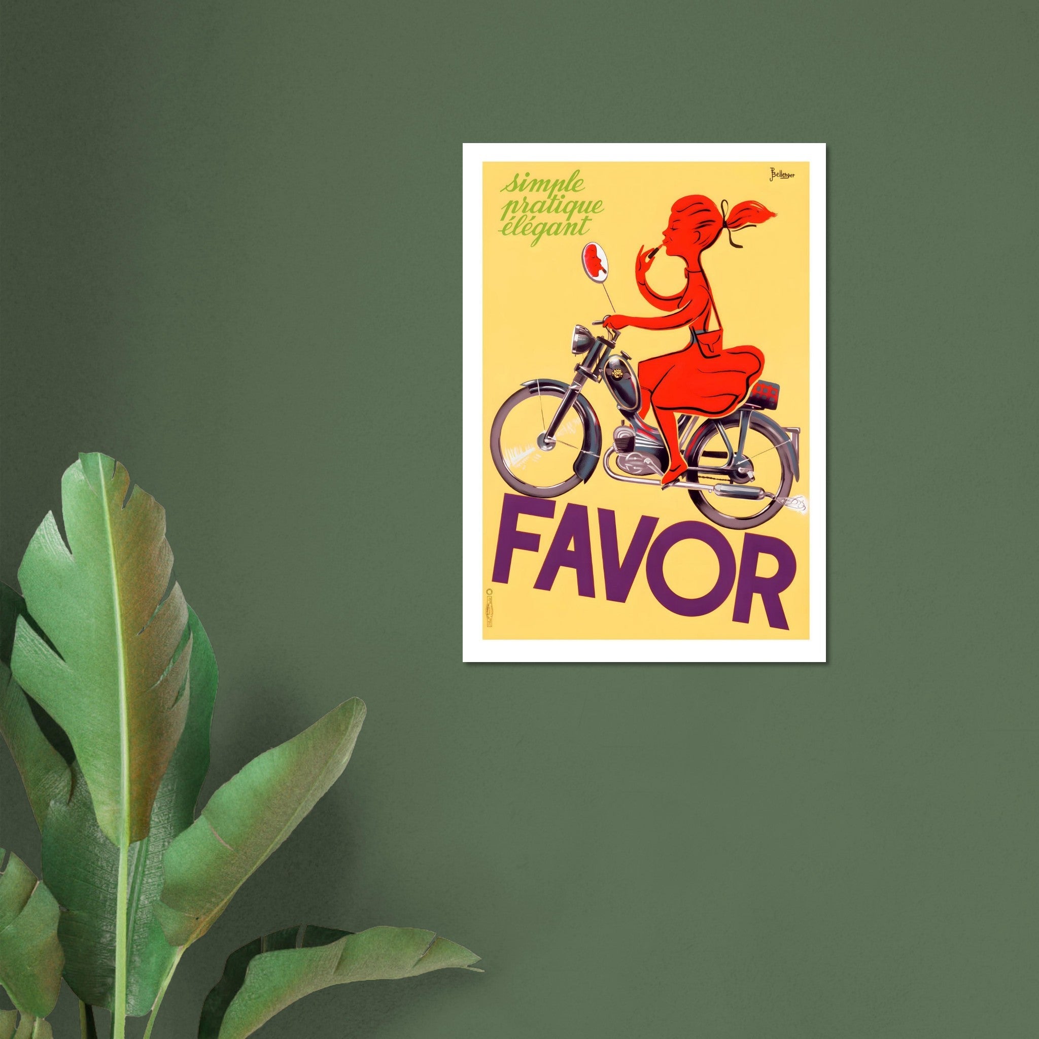 Chic Vintage Favor French Moped Poster - Transit Art