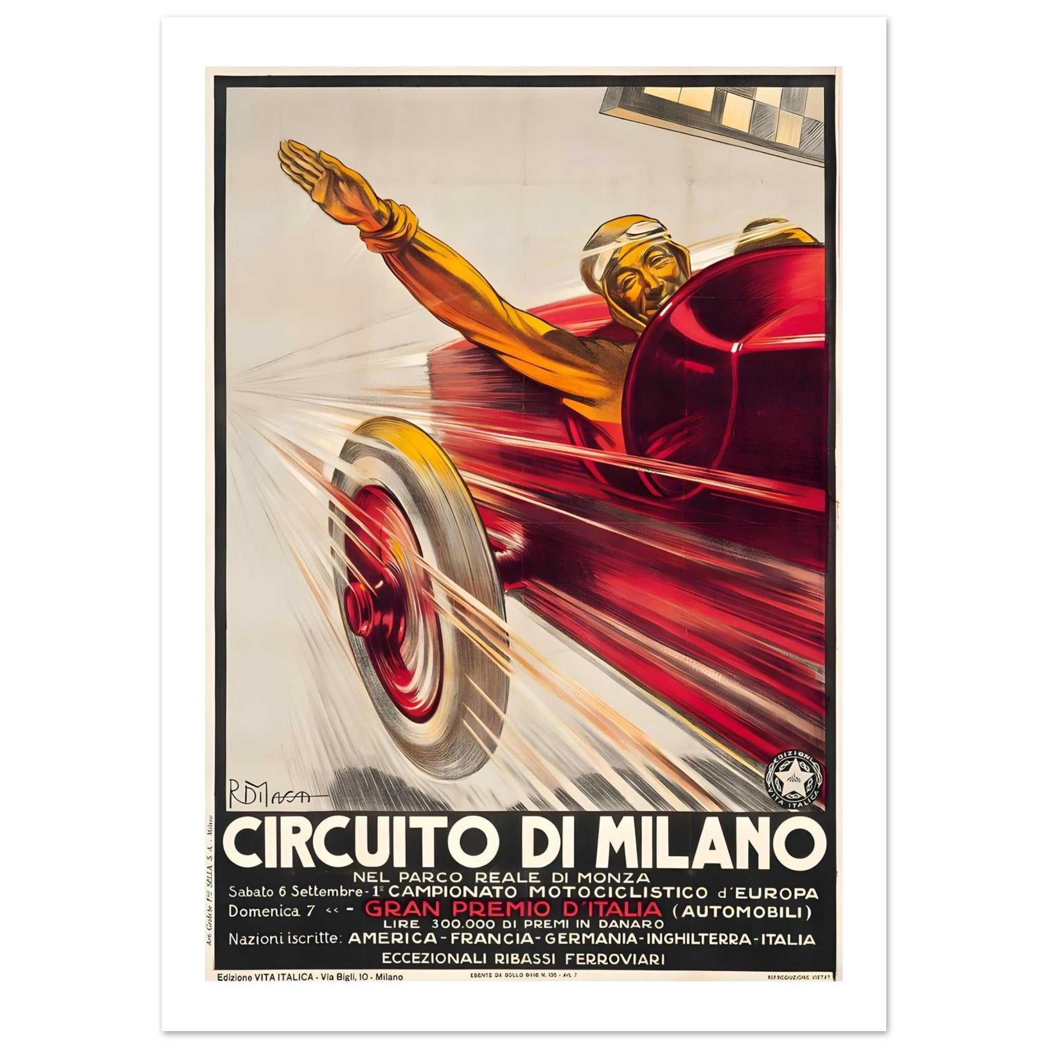 Circuito di Milano Gran Premio d’Italia Victory Poster - Transit Art