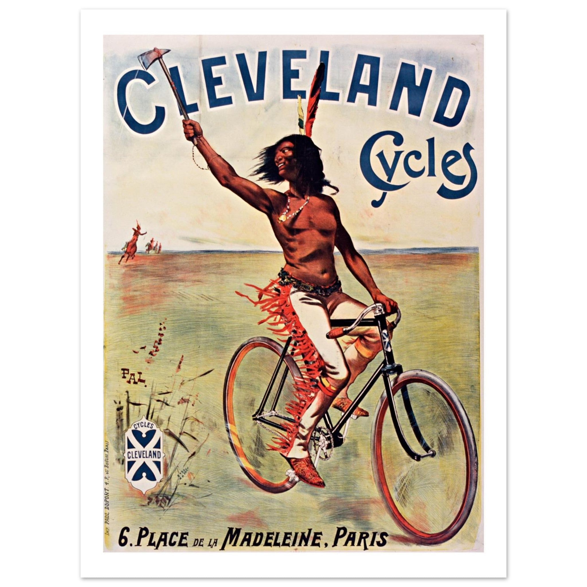 Cleveland Cycles Native American Adventure Poster - Transit Art