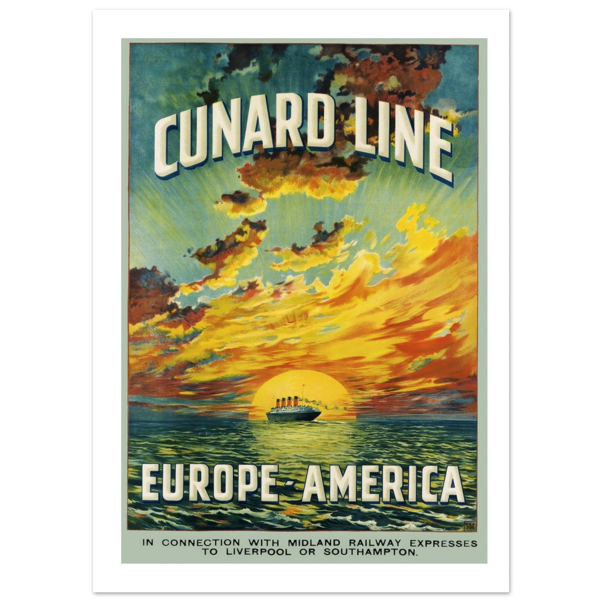 Cunard Line Vintage Poster - Transit Art
