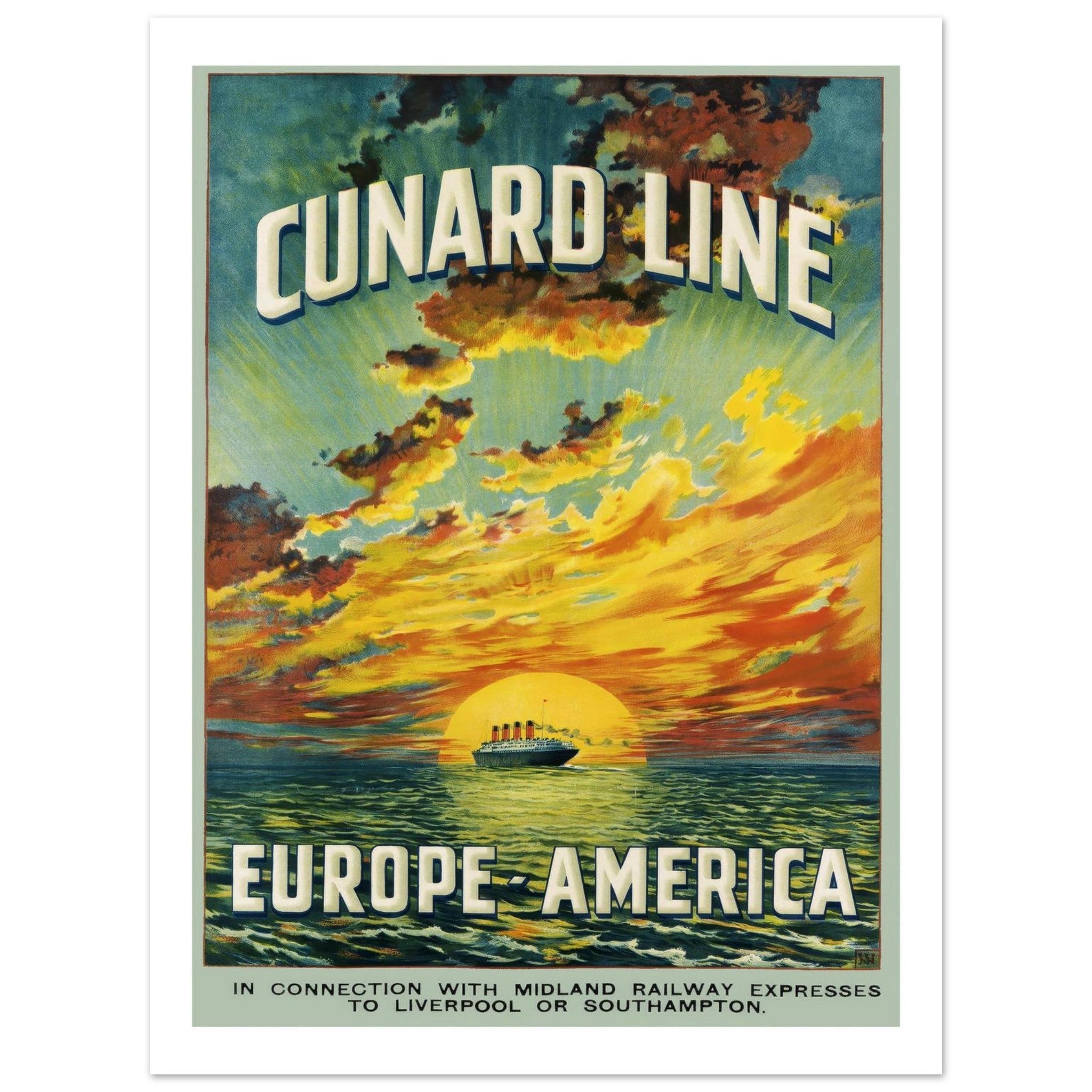 Cunard Line Vintage Poster - Transit Art