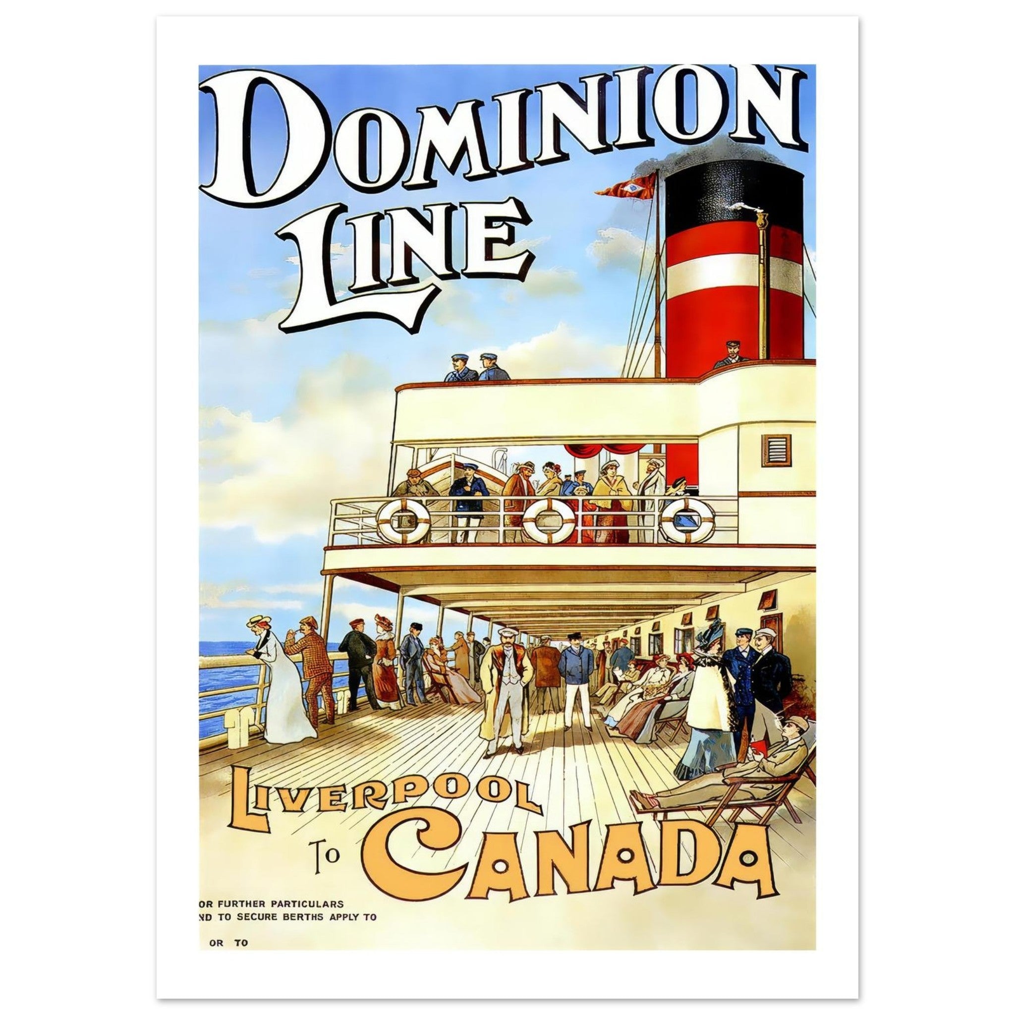 Dominion Line Poster: Liverpool to Canada - Transit Art