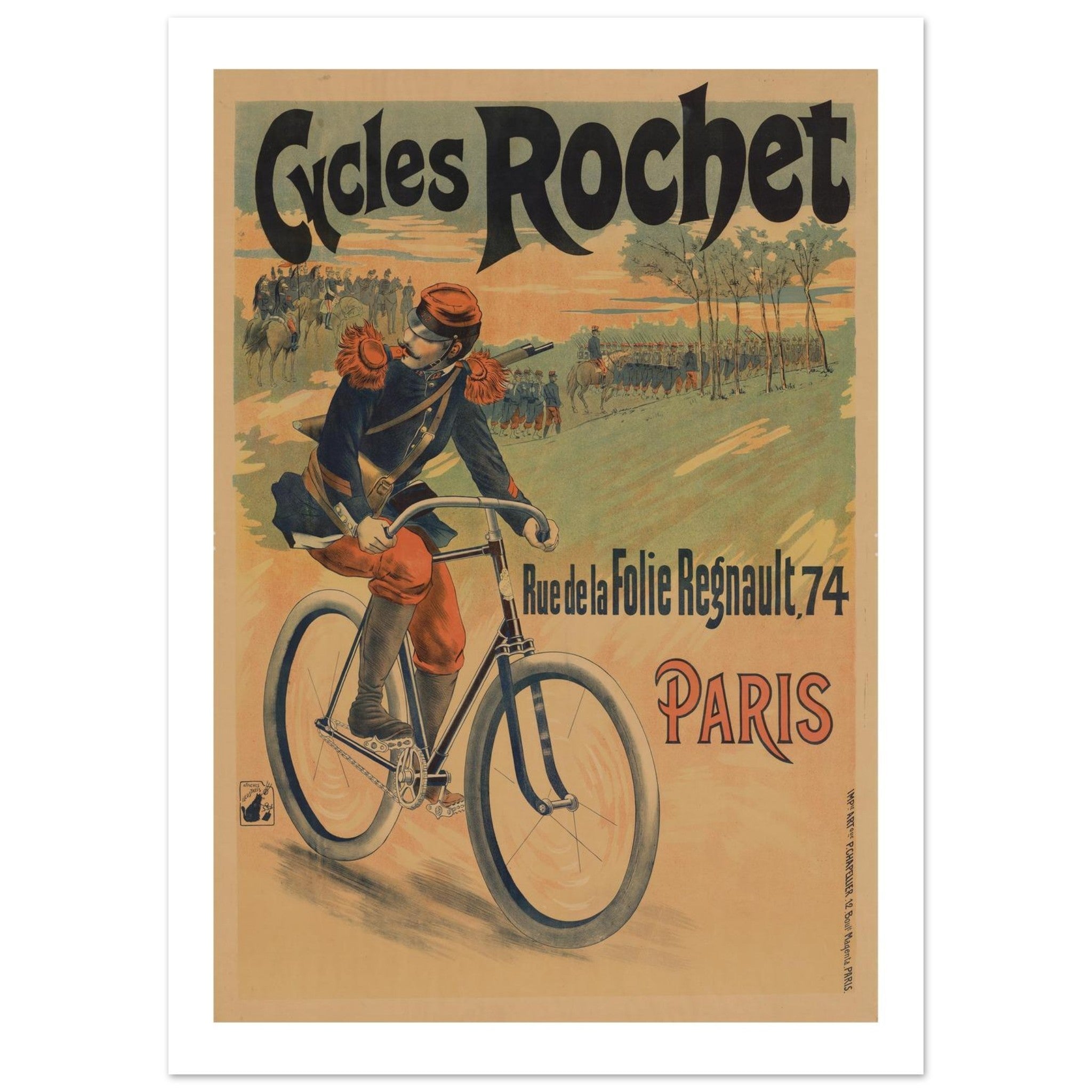 Dynamic Military Themed Cycles Rochet Poster - Transit Art