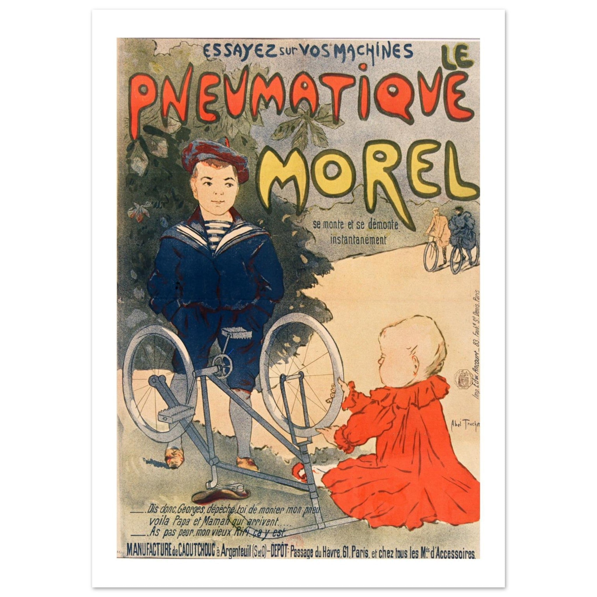 Effortless Modern Automoto Bicycle Travel Poster - Transit Art