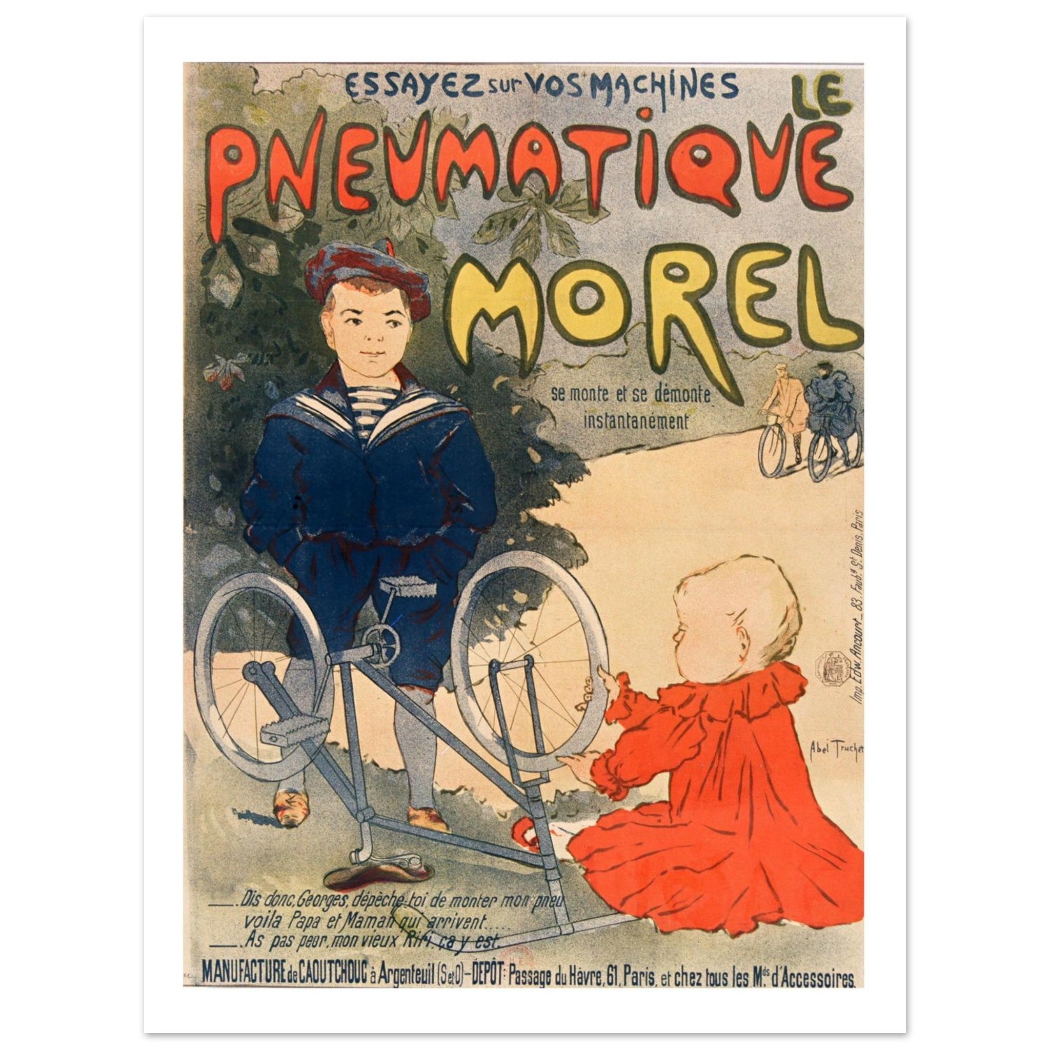 Effortless Modern Automoto Bicycle Travel Poster - Transit Art