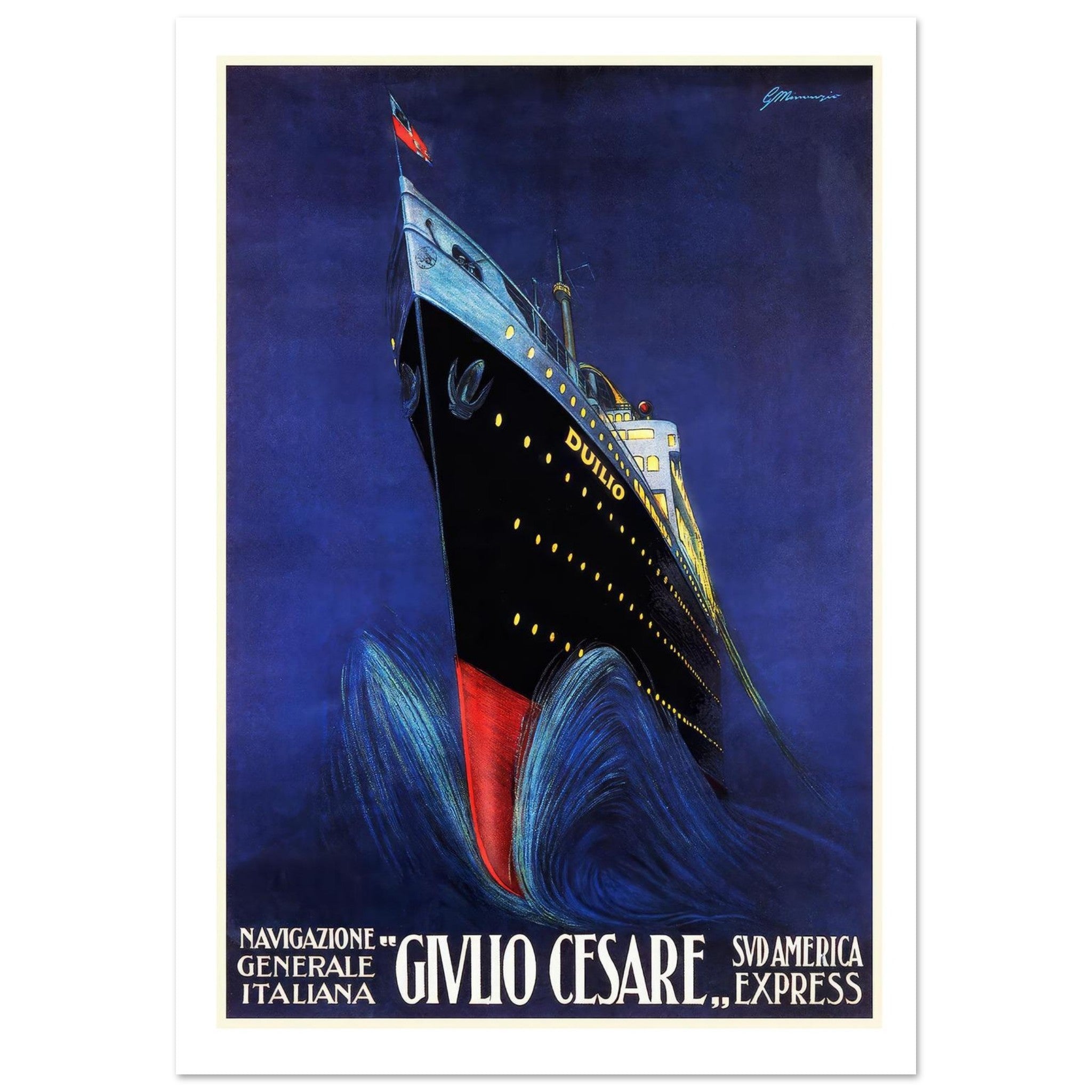 Givlio Cesare "Sud America Express" Vintage Poster - Transit Art