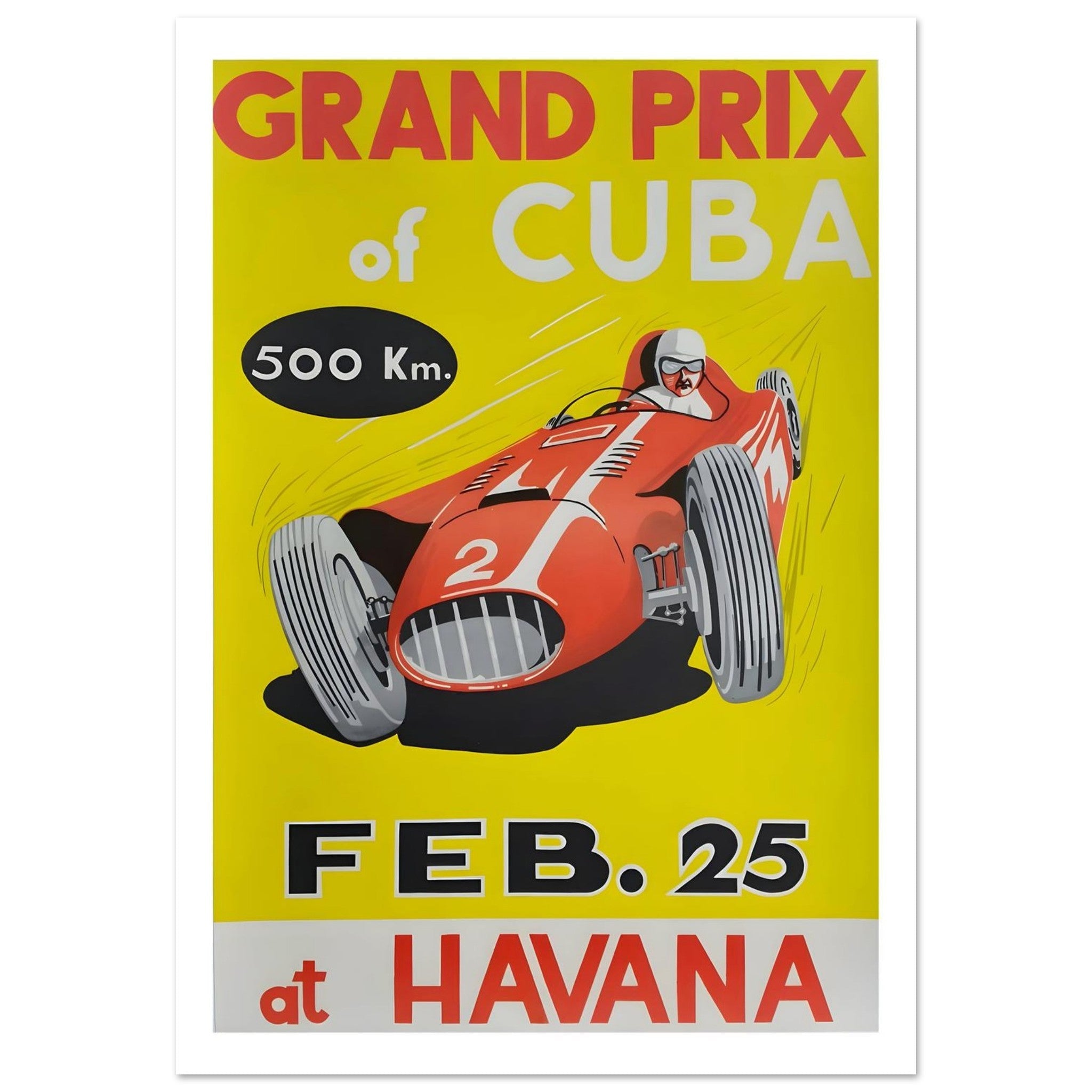 Grand Prix of Cuba Havana Racing Poster - Transit Art