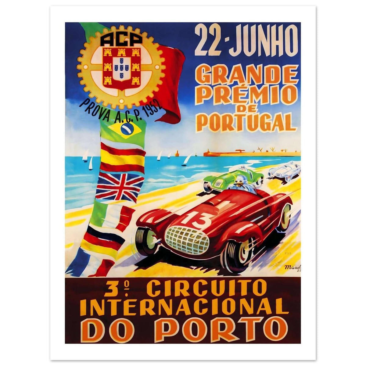 Grande Prémio de Portugal Porto Racing Poster - Transit Art
