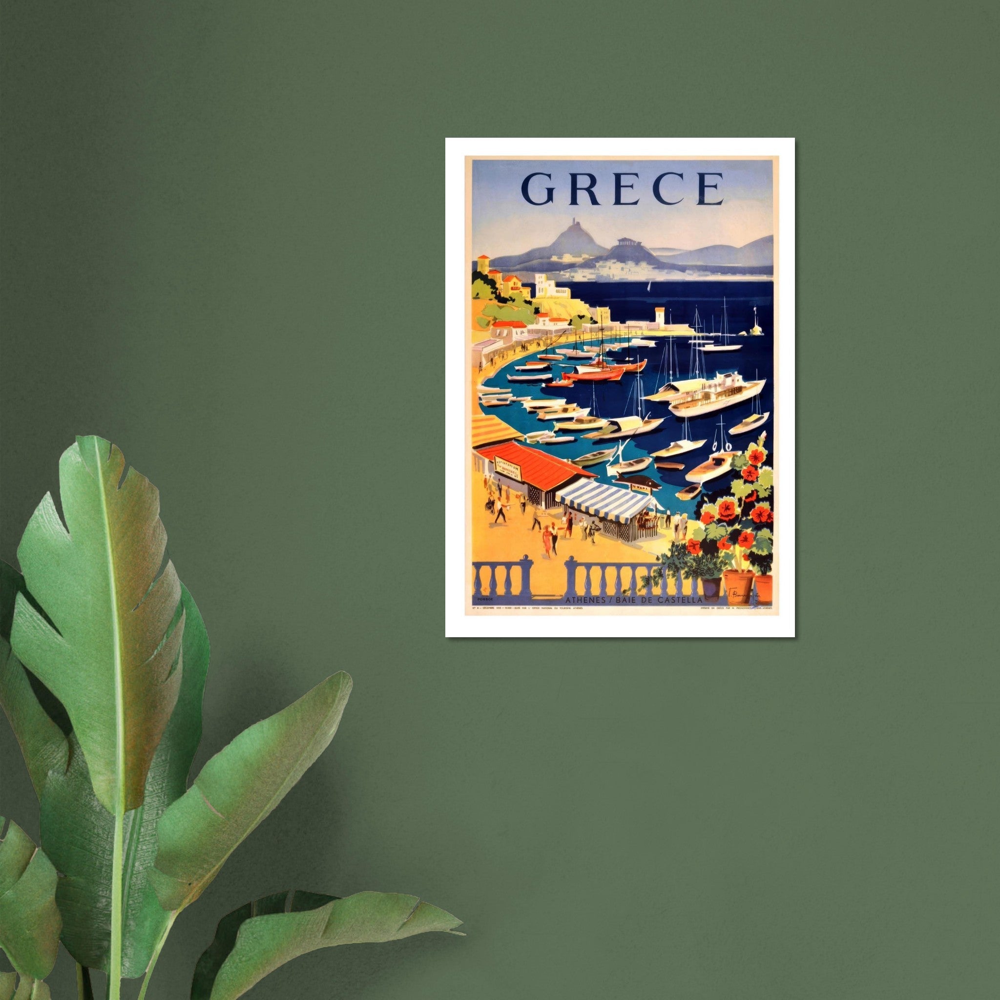 Greece Athens Baie de Castella Vintage Poster - Transit Art