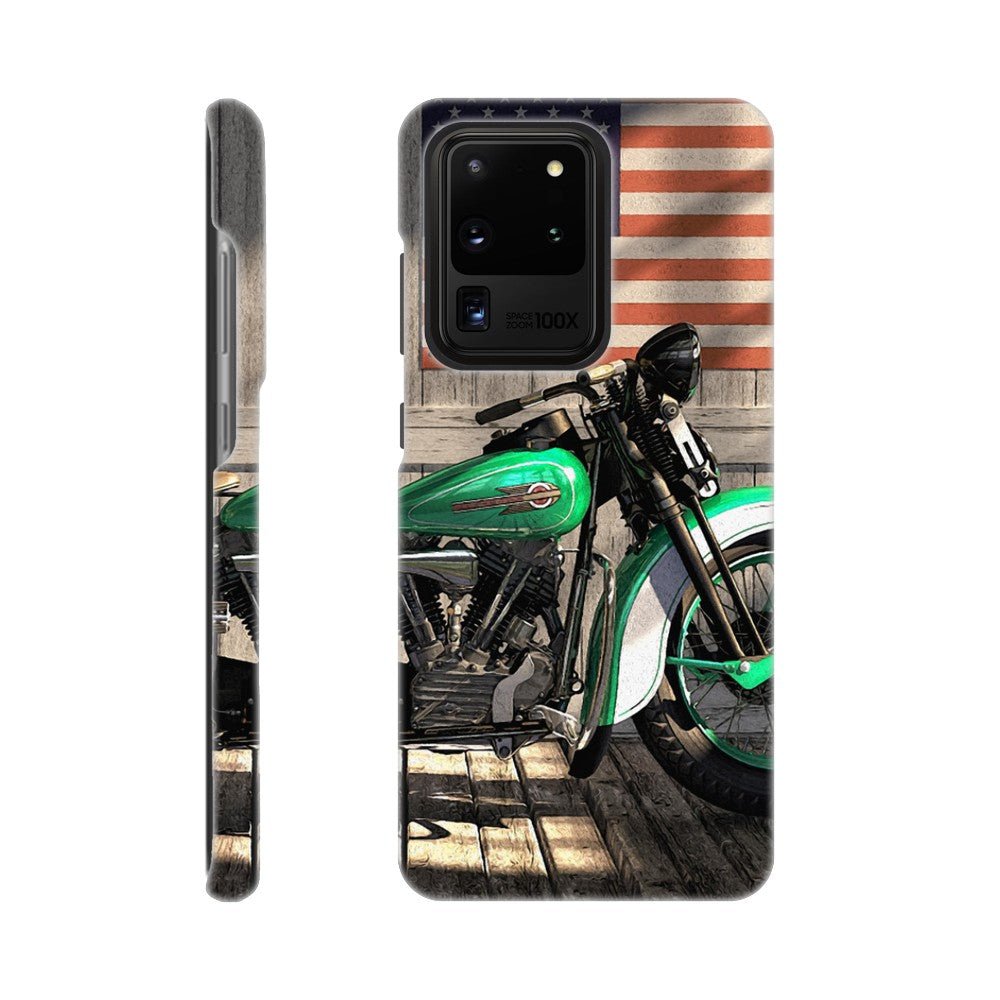 Harley under flag - Mobile cover - Transit Art
