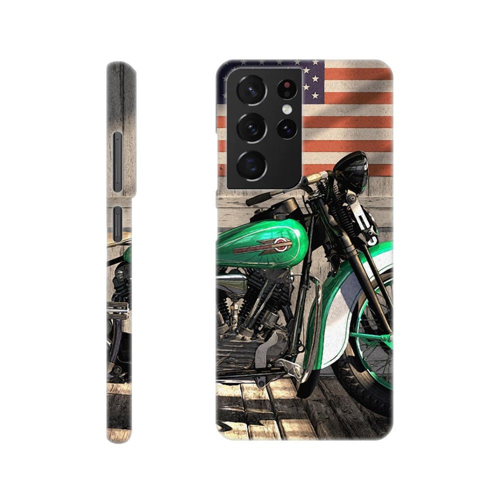 Harley under flag - Mobile cover - Transit Art