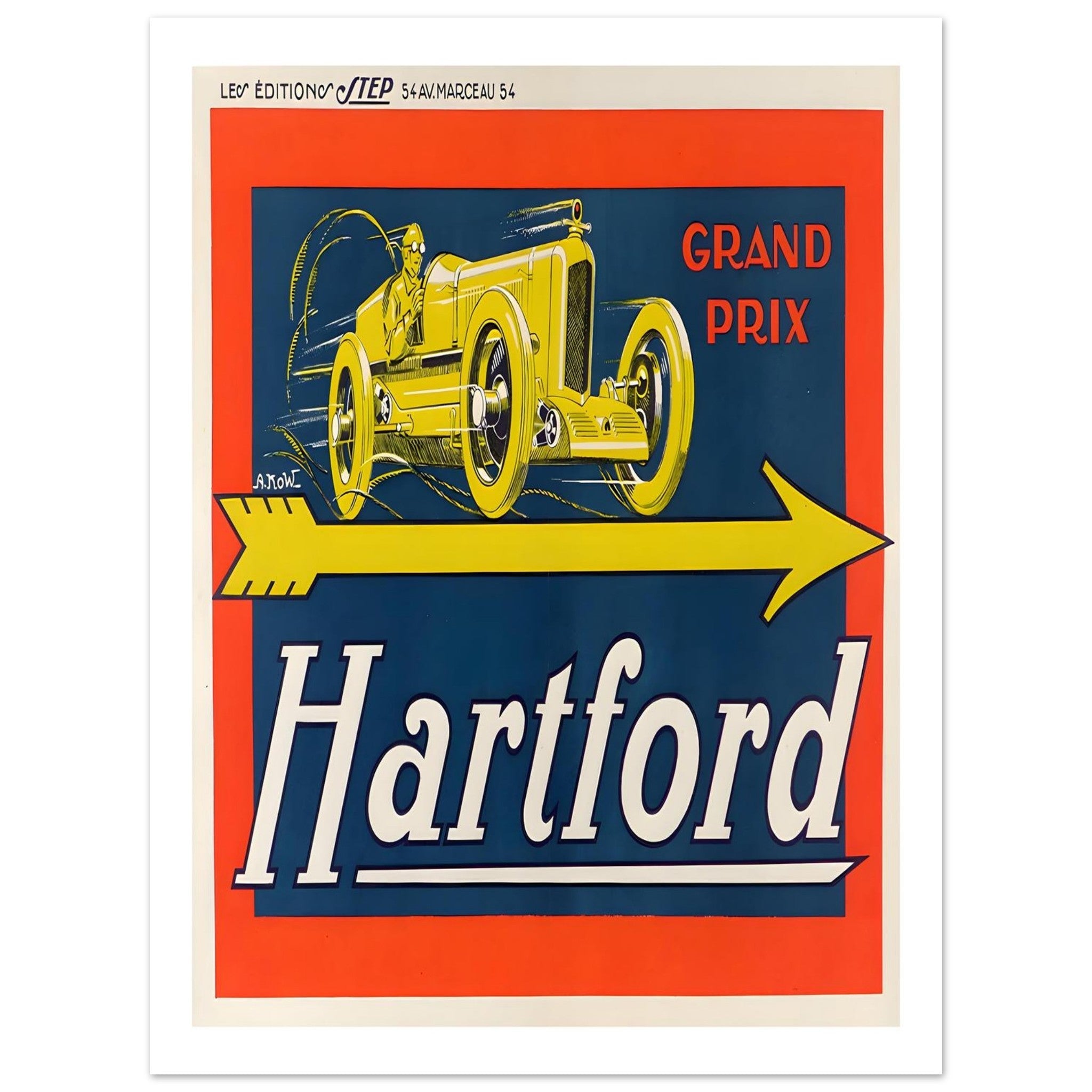 Hartford Grand Prix Vintage Advertising Poster - Transit Art