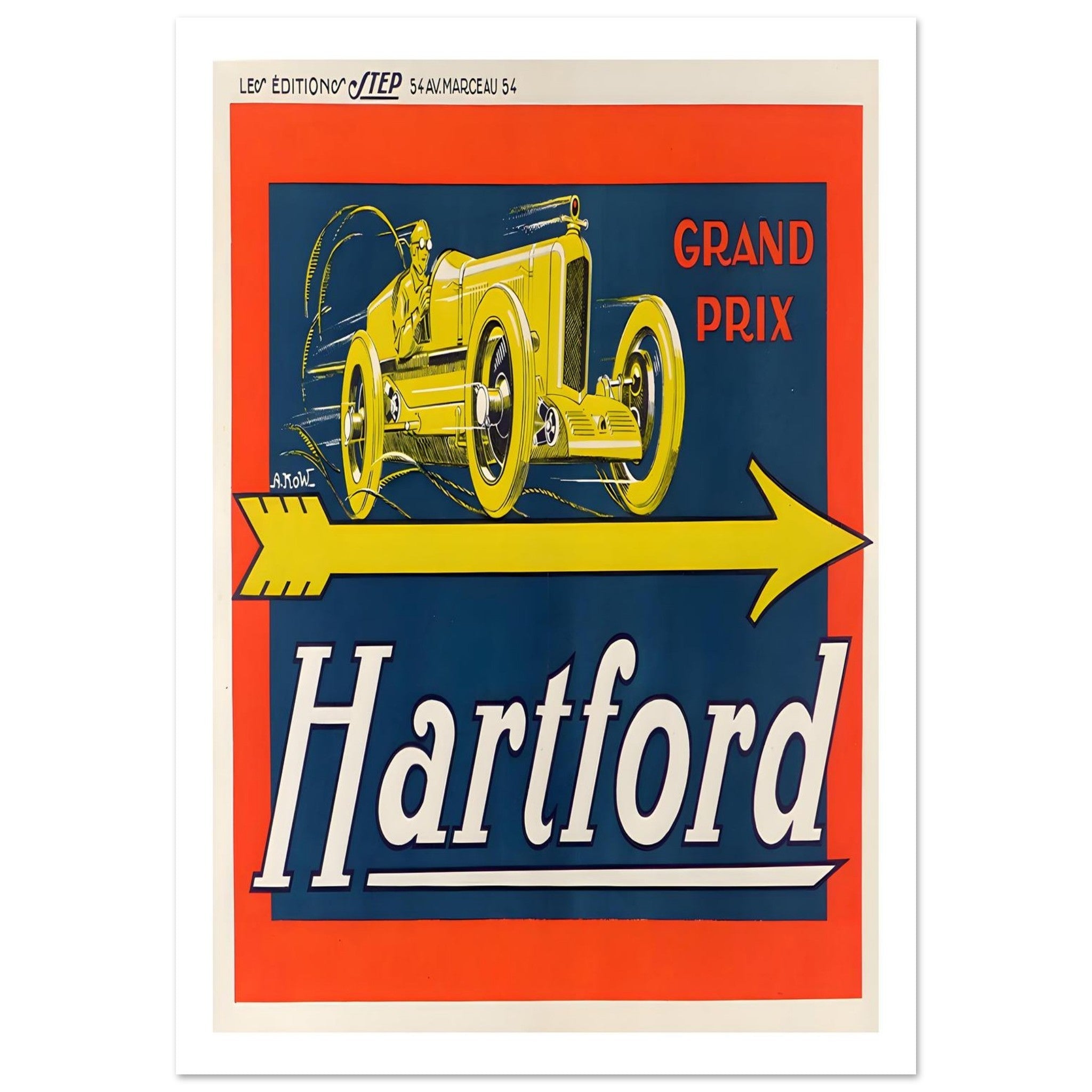 Hartford Grand Prix Vintage Advertising Poster - Transit Art
