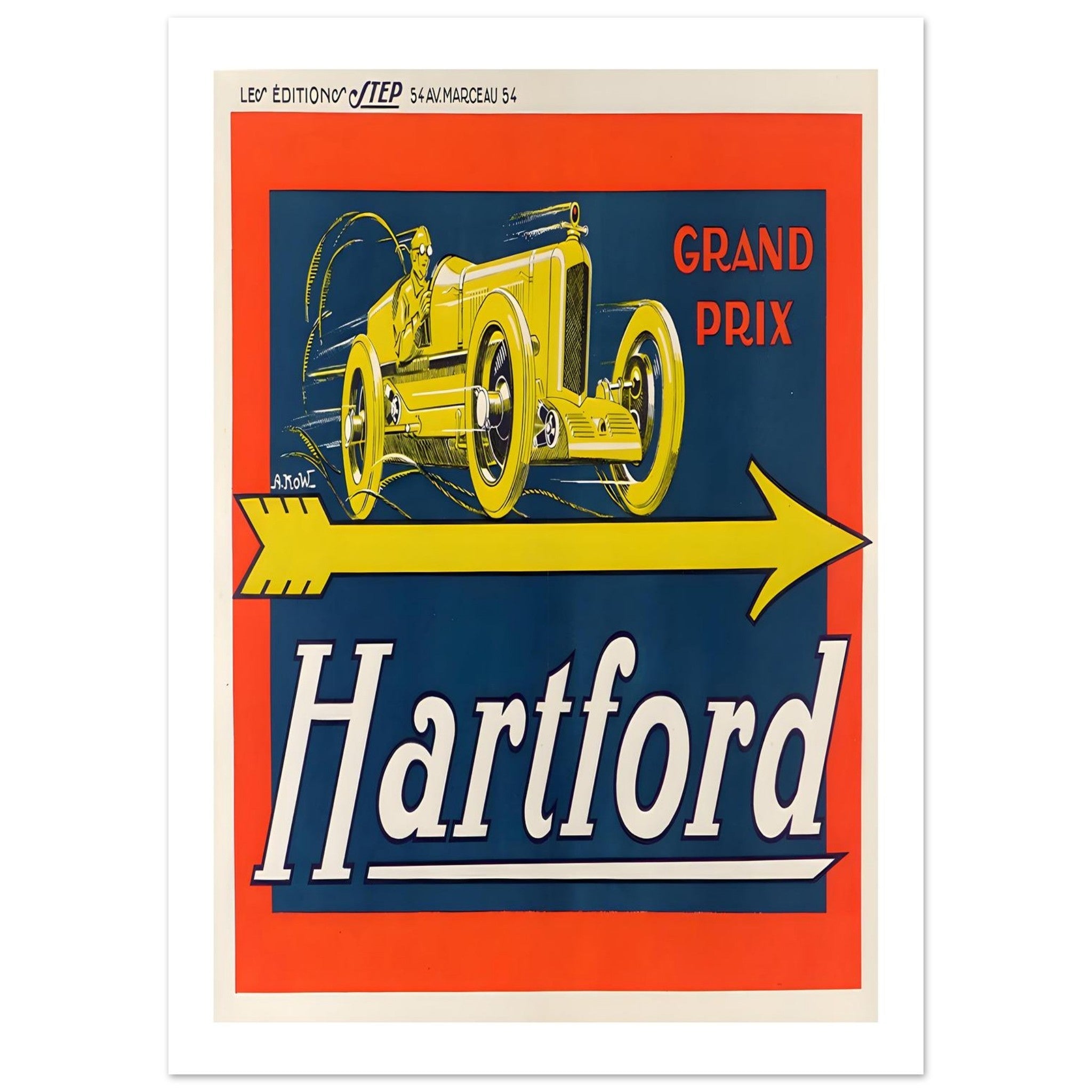 Hartford Grand Prix Vintage Advertising Poster - Transit Art
