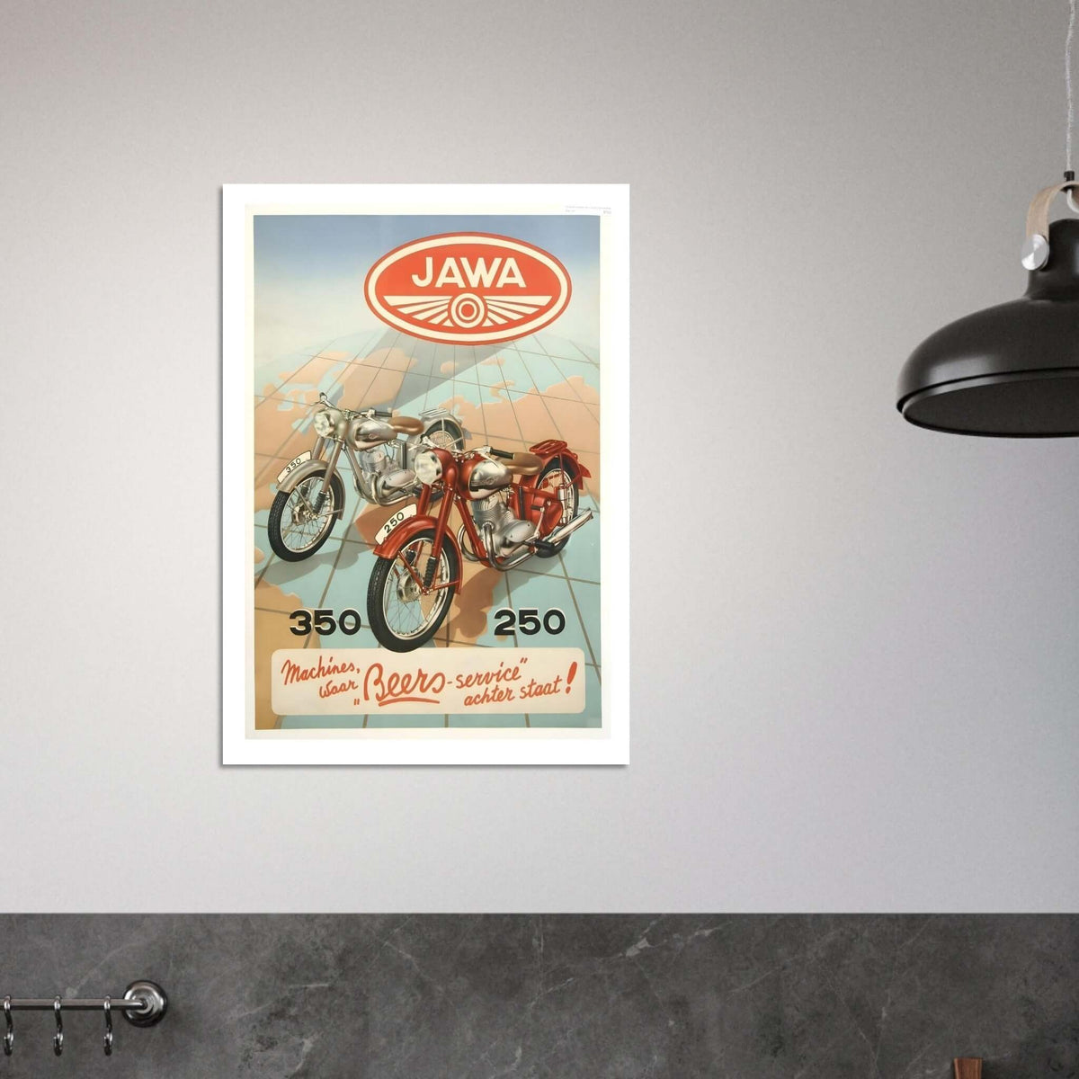 Jawa 350 and 250 Motorcycles Vintage Poster - Transit Art