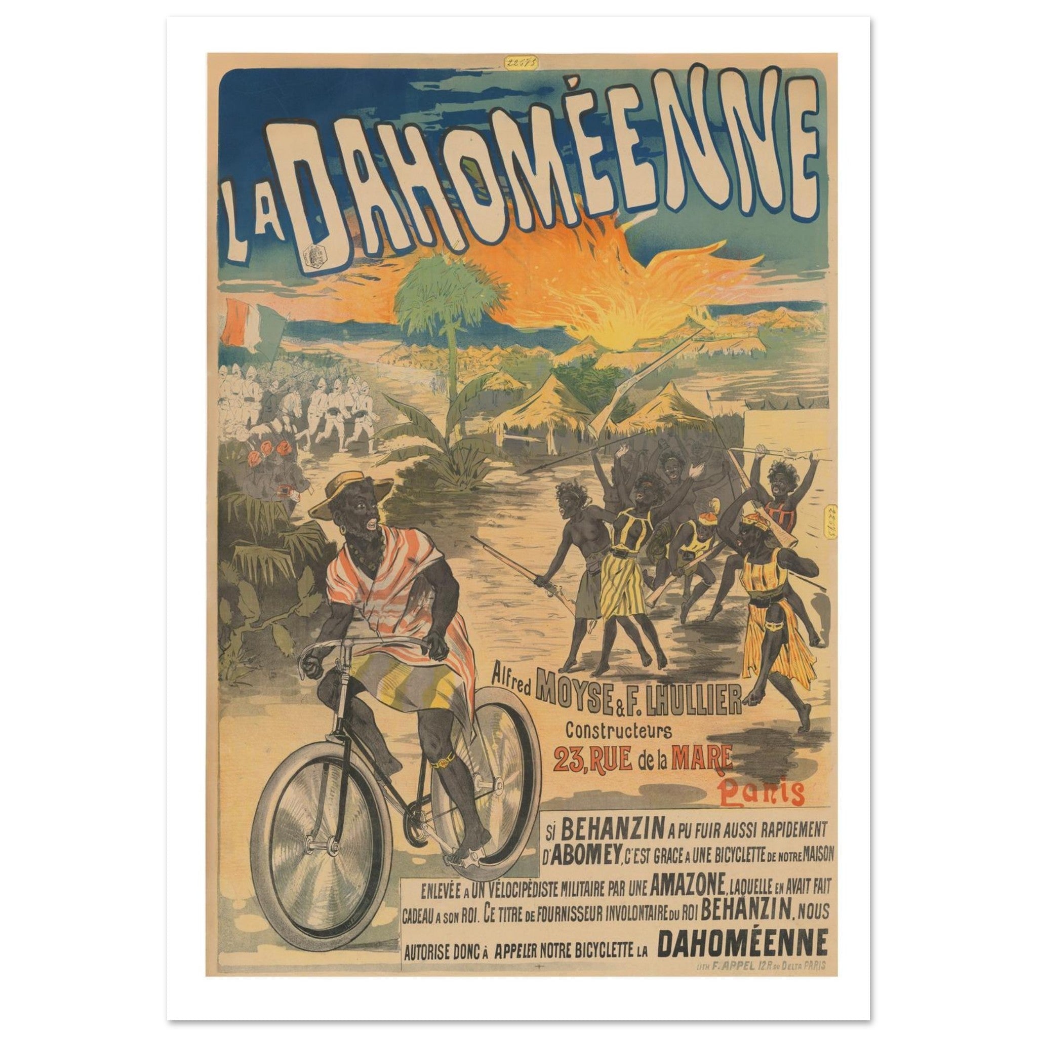 La Dahoméenne Fast Paris Built Bicycle Poster - Transit Art