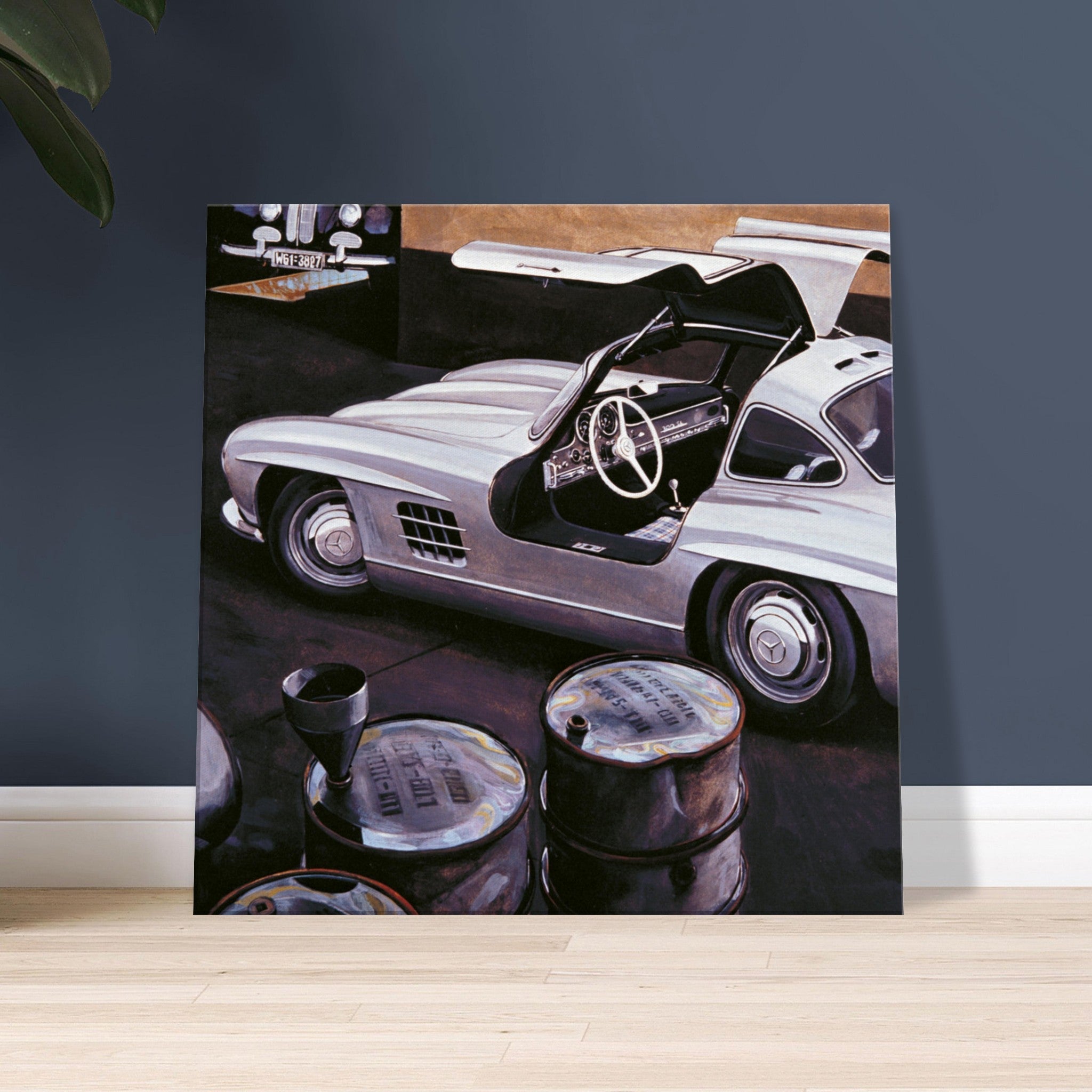 Mercedes 300 SL at Workshop - canvas - Transit Art