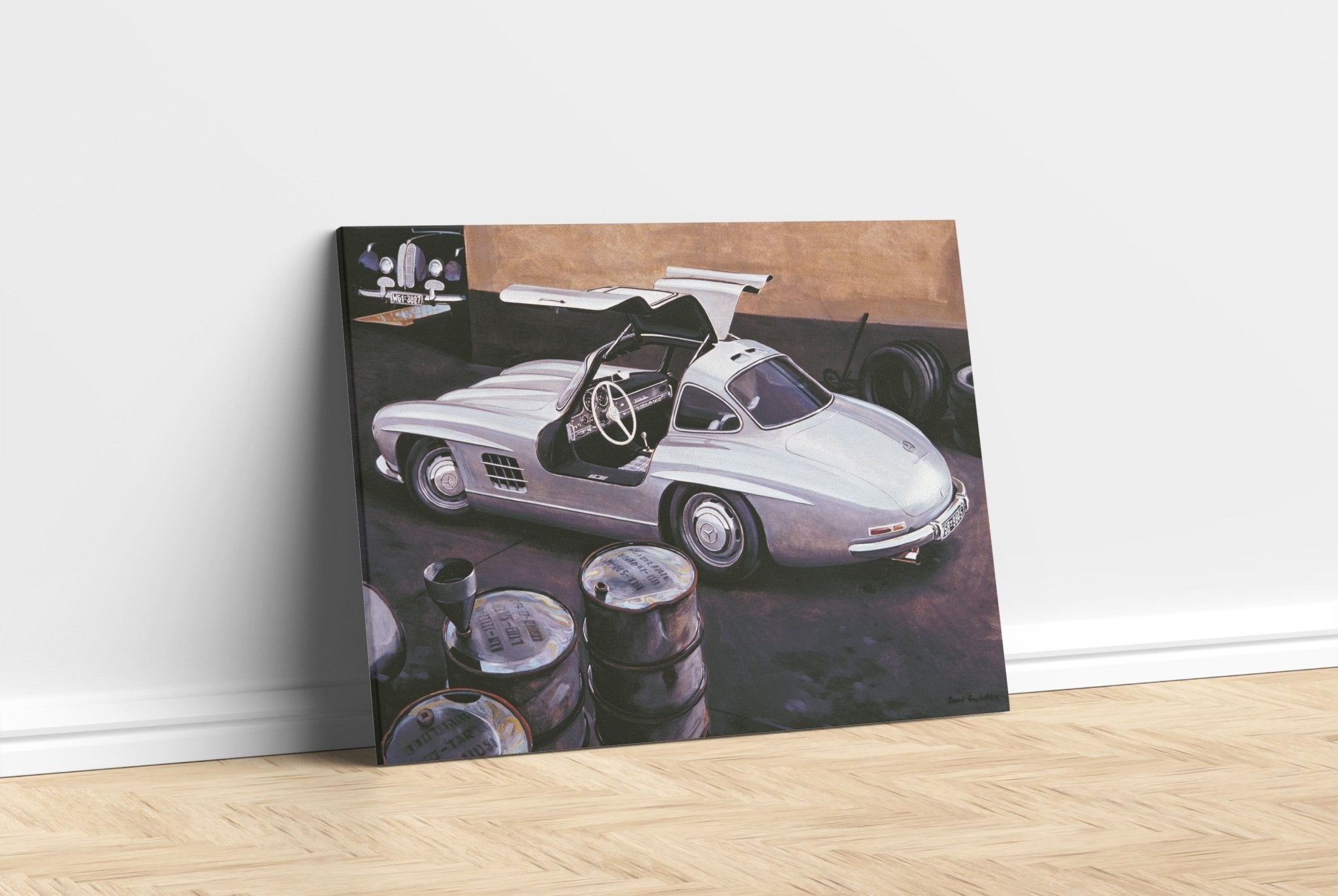Mercedes 300 SL at Workshop - canvas - Transit Art