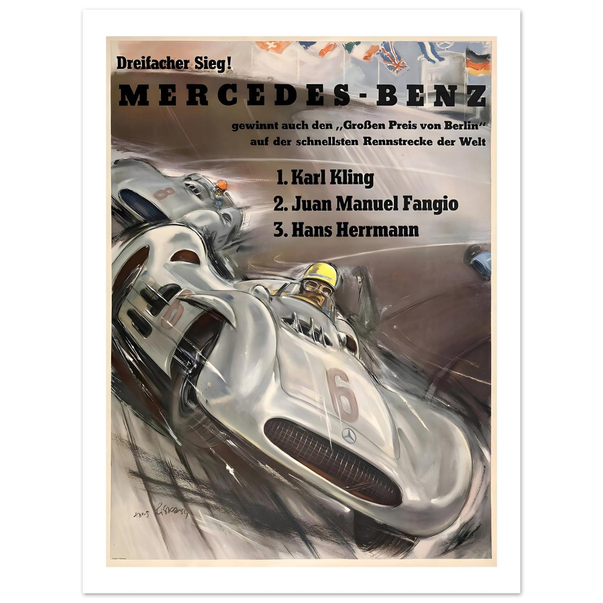 Mercedes - Benz Triple Victory Berlin Grand Prix's Poster - Transit Art