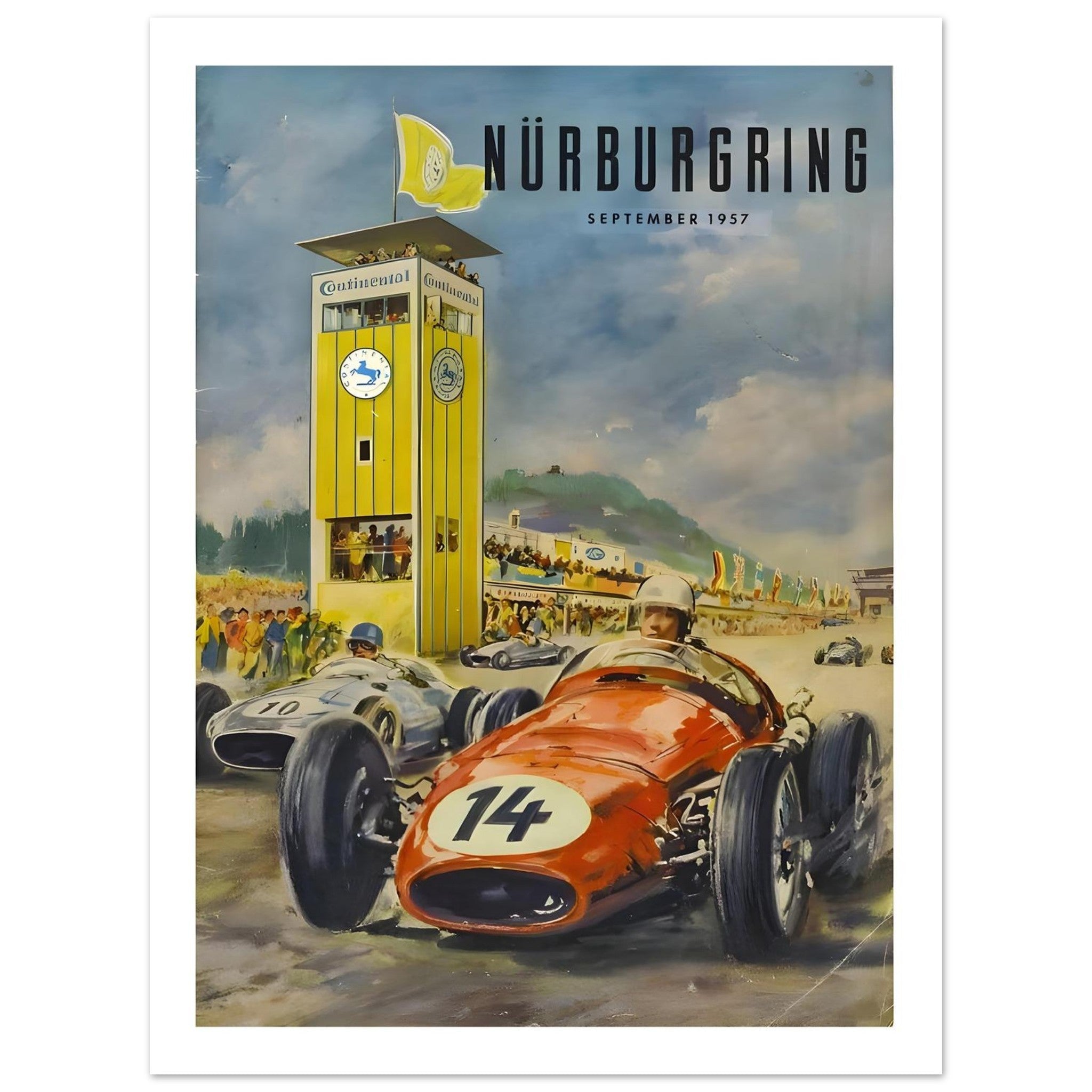 Nürburgring Grand Prix 1957 Vintage Racing Poster - Transit Art