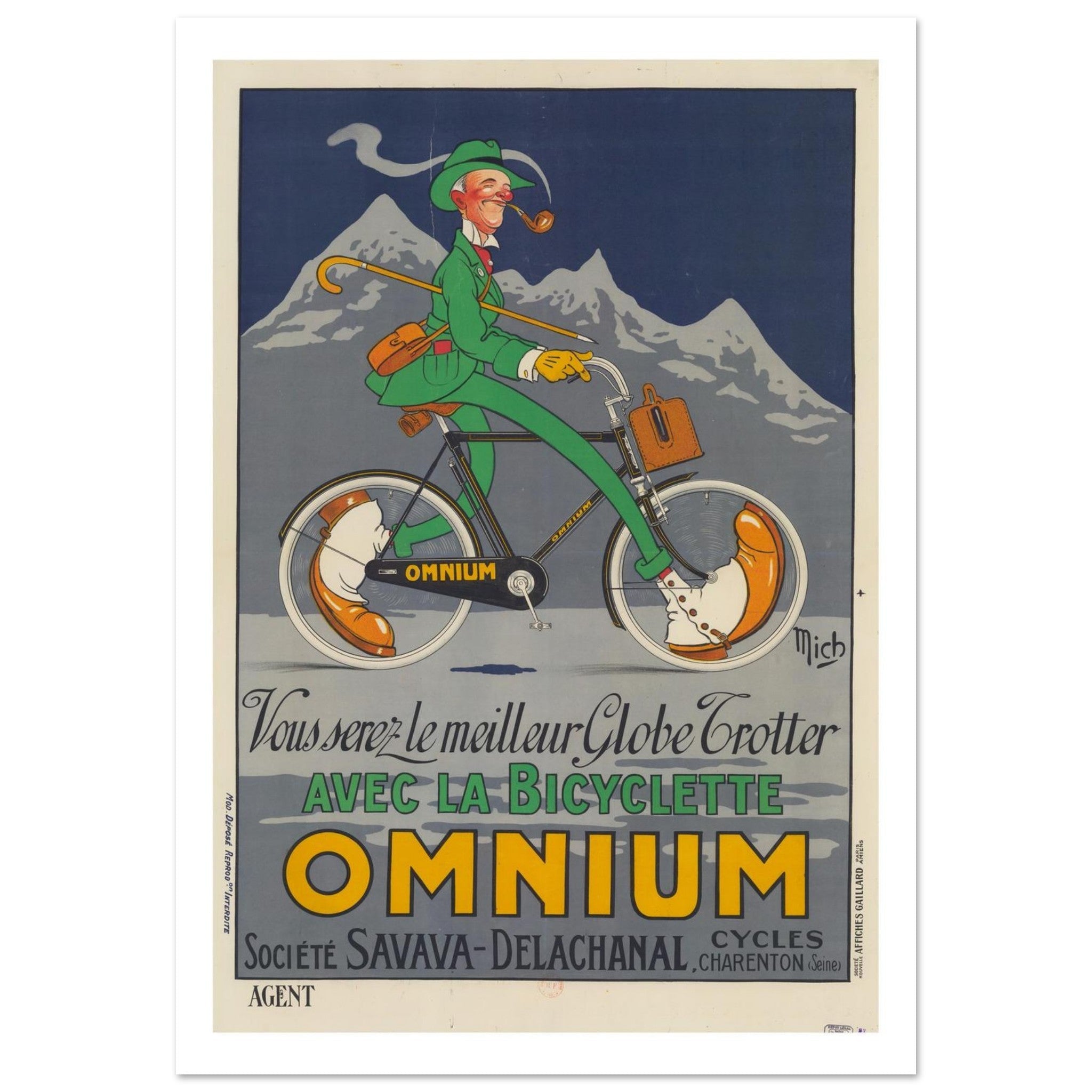 Omnium Cycles Best Globe Trotter Poster - Transit Art