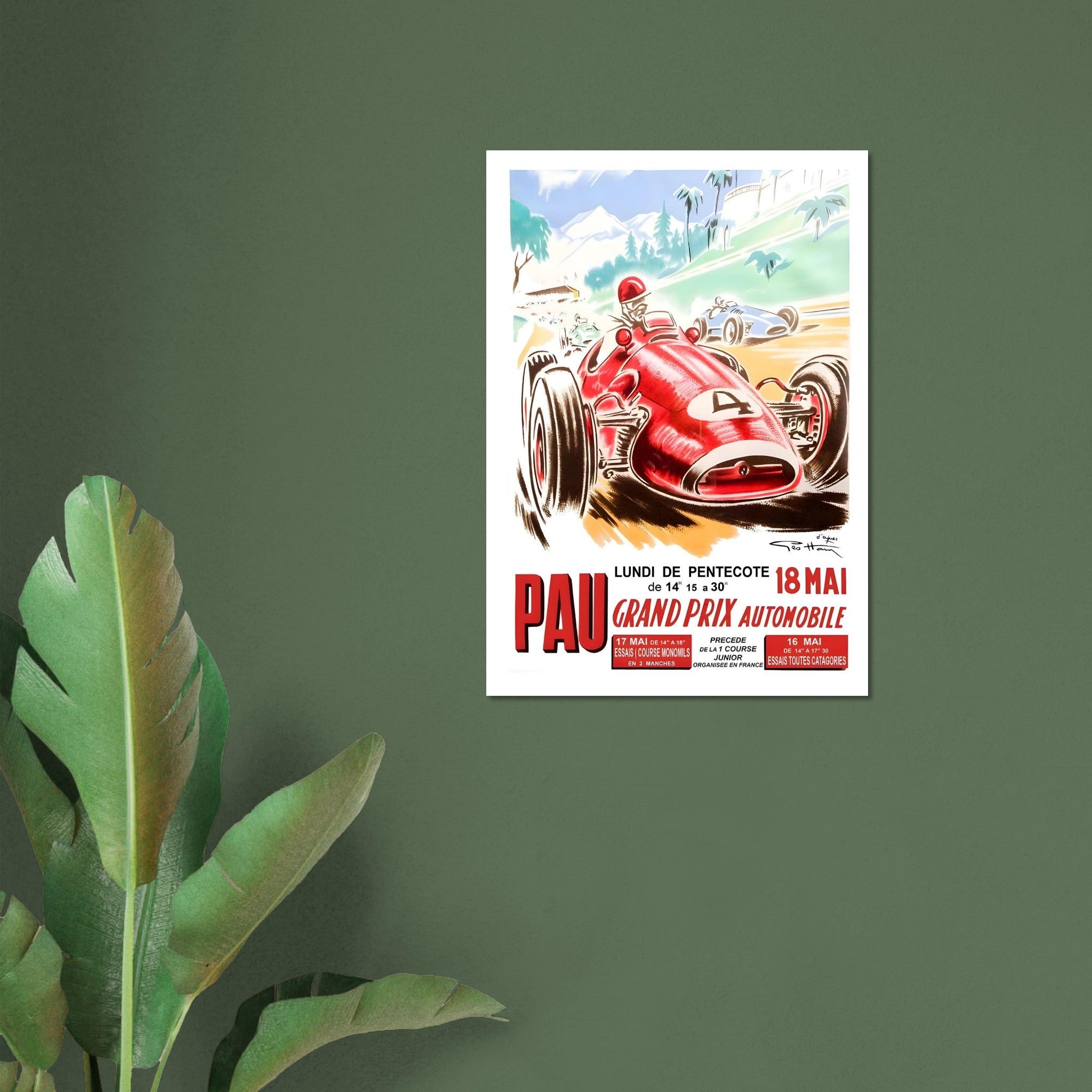 Pau Grand Prix Automobile Vintage Racing Poster - Transit Art